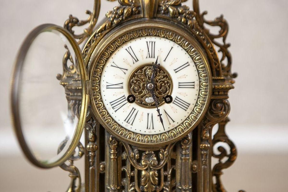 Unique French Style Mantel Clock With Candelabras, Early 20th Century photo vinterior