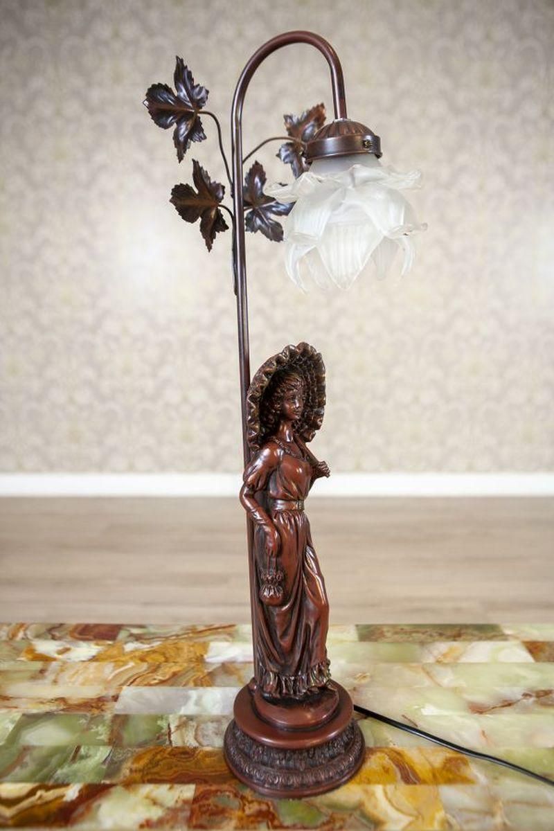 Mid 20th Century Night Light Featuring Woman Figurine Made Of Zamak Alloy photo Lighting