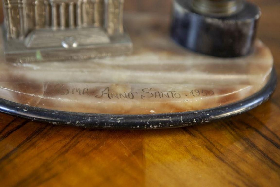 Memorial Marble Inkwell From The Early 20th Century photo buy
