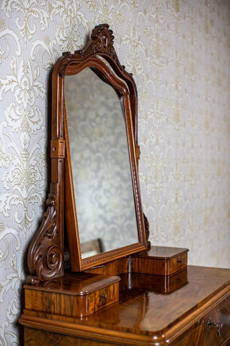 19th Century Two Part Dresser With Mirror In Brown Veneered With Rosewood photo buy