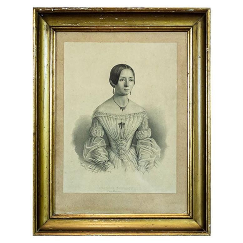 19th Century Lithograph, A Portrait Of A Dancer