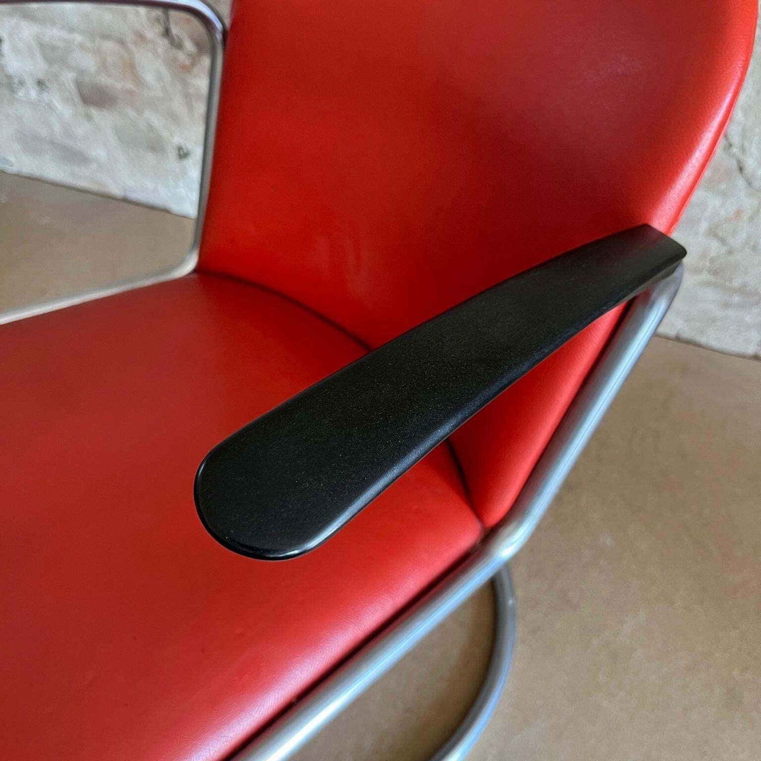 1072.0 Gispen 413 In Original Sixties Red Skai With Black Armrests photo