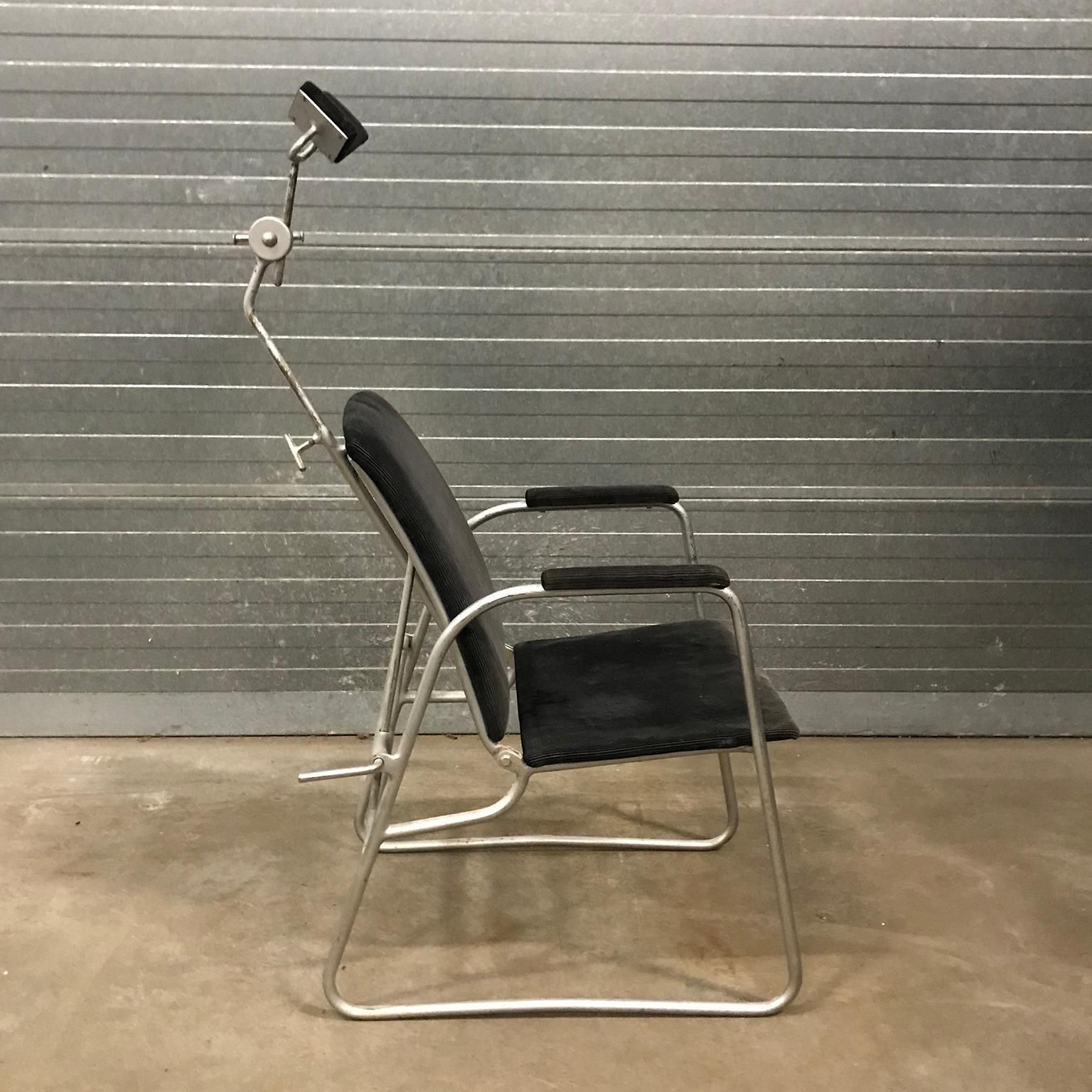 Unique Barber Chair In Black Corduroy, Circa 1960 photo furniture