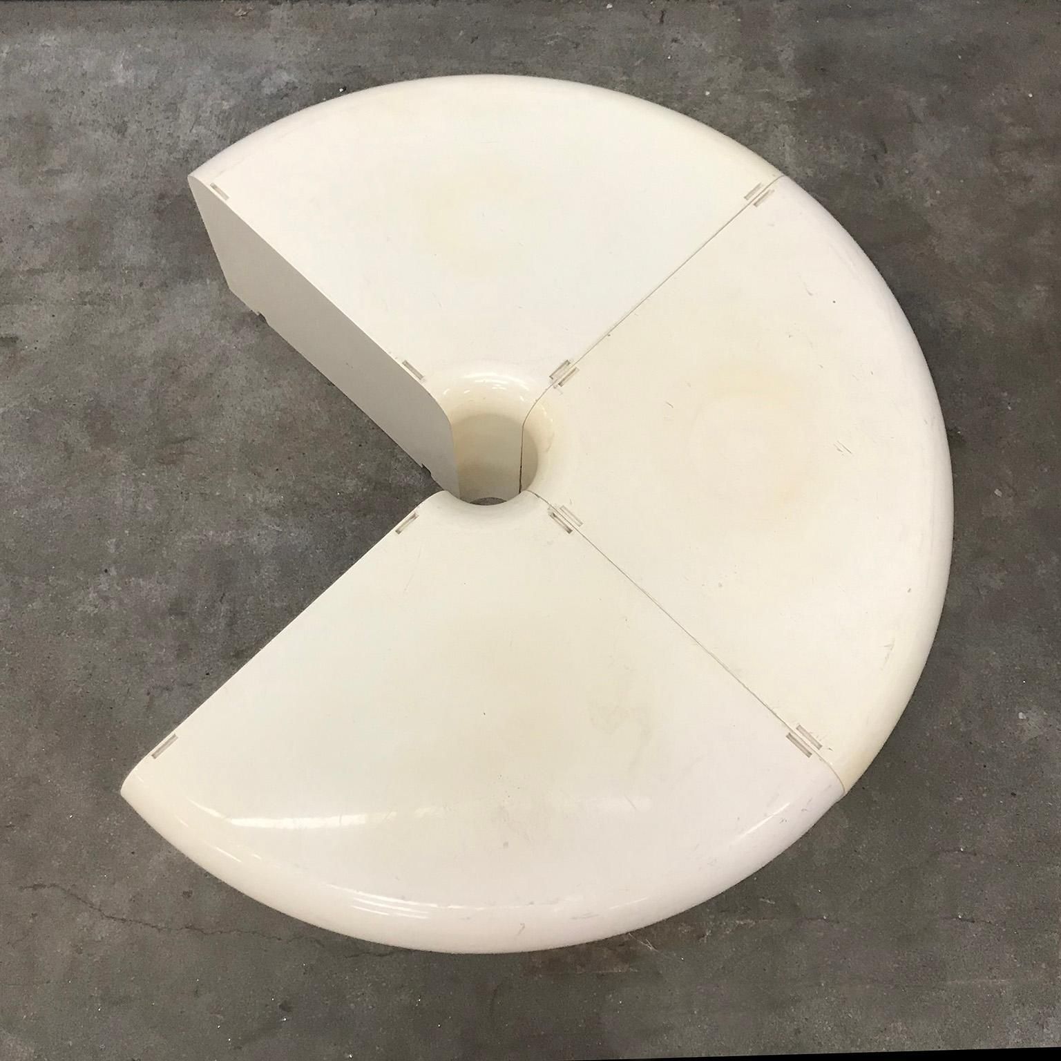 photo furniture Three Half Round Plastic Side Tables In Off White, Circa 1970