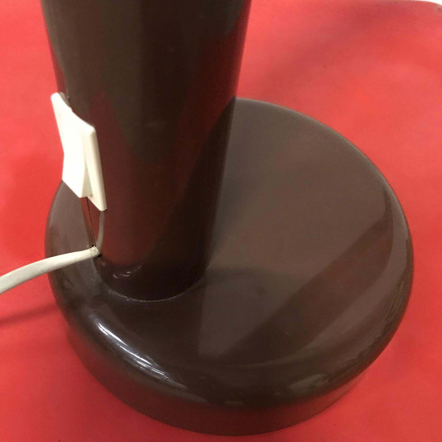 photo for sale 1960, Anders Pehrson For Atelje Lyktan, Sweden, Tube Desk Lamp In Brown Plastic