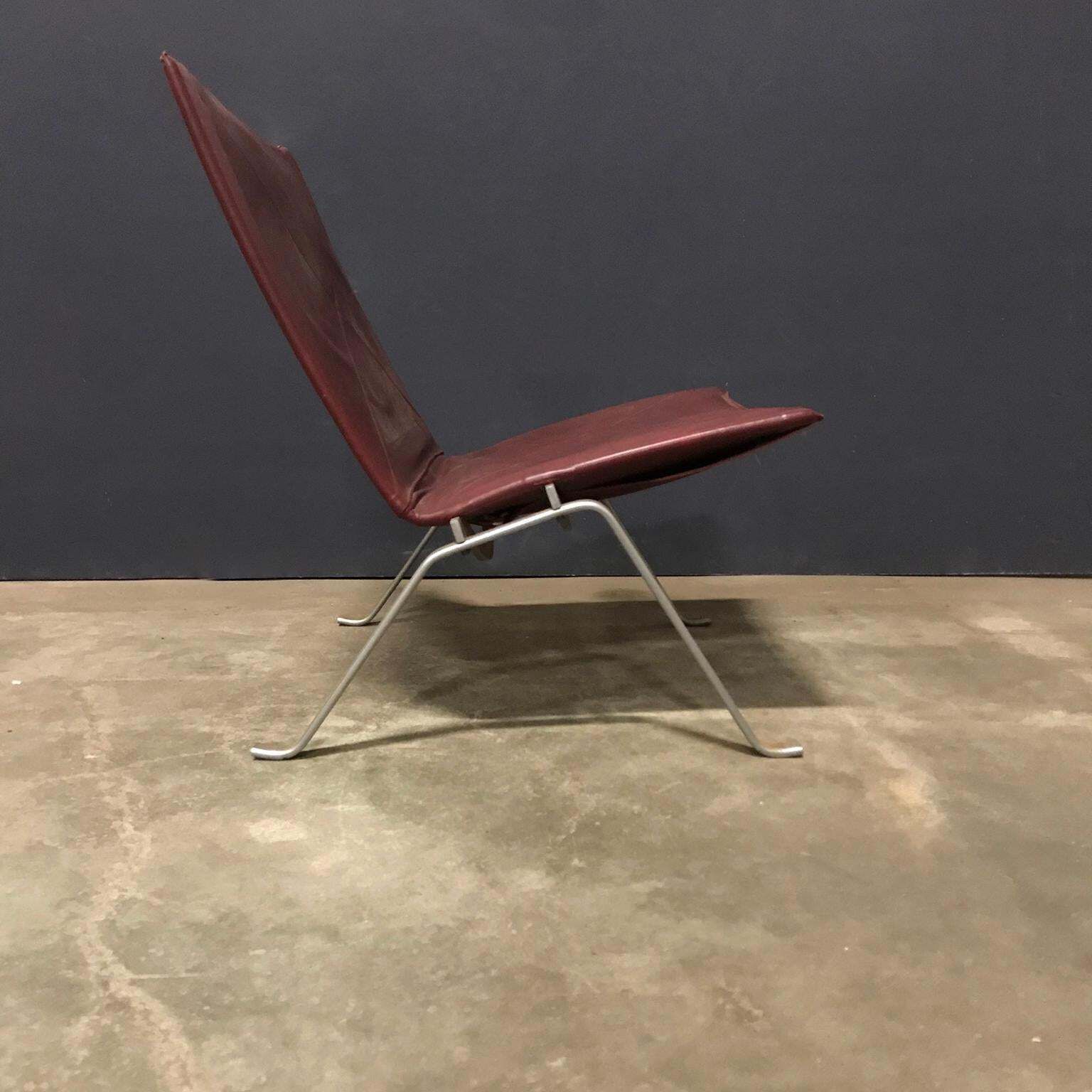 1956, Poul Kjaerholm For E. Kold Christensen, Pk22 Lounge Chair In Red Leather photo for sale