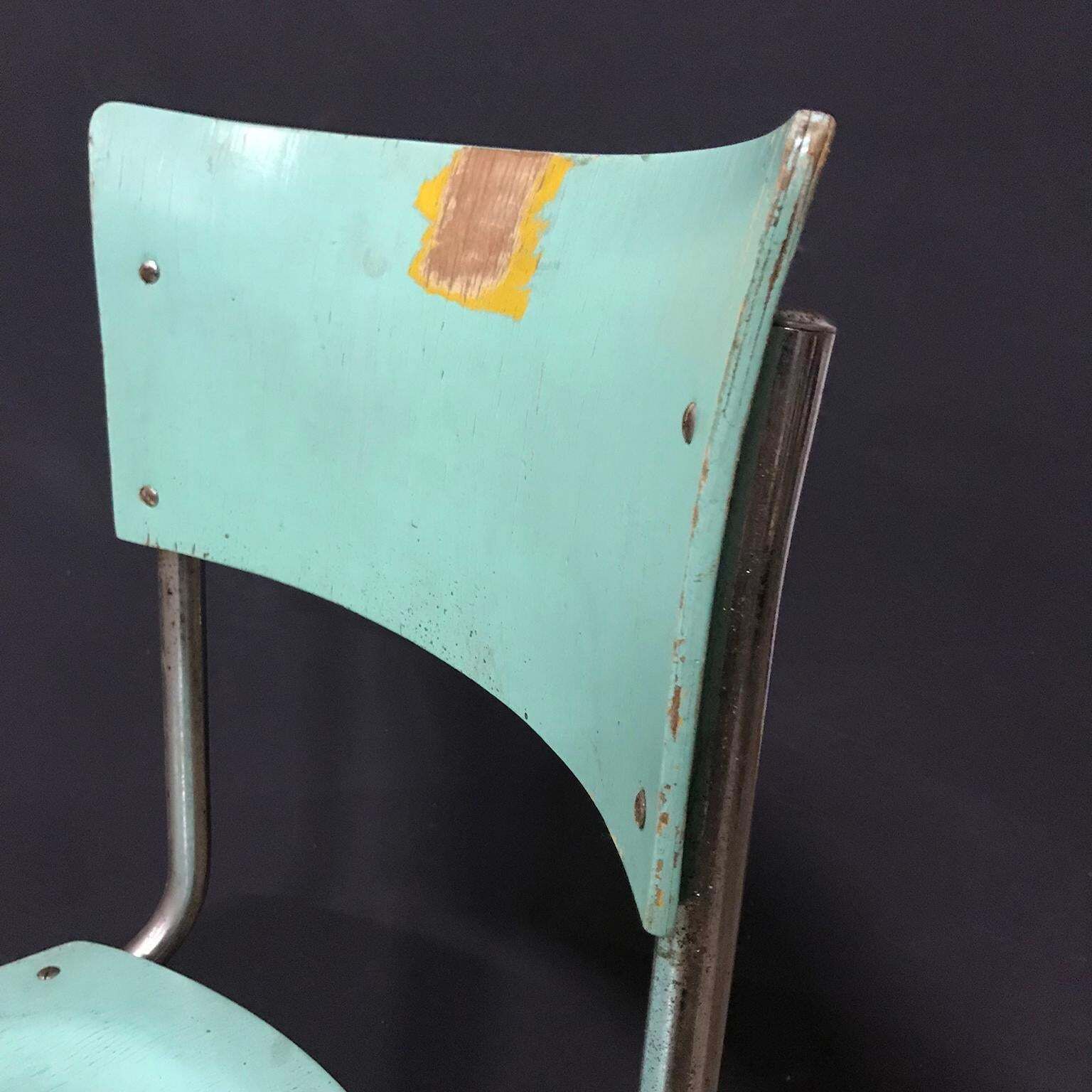 photo furniture 1931, Mart Stam For Thonet, Turquoise Wooden S43