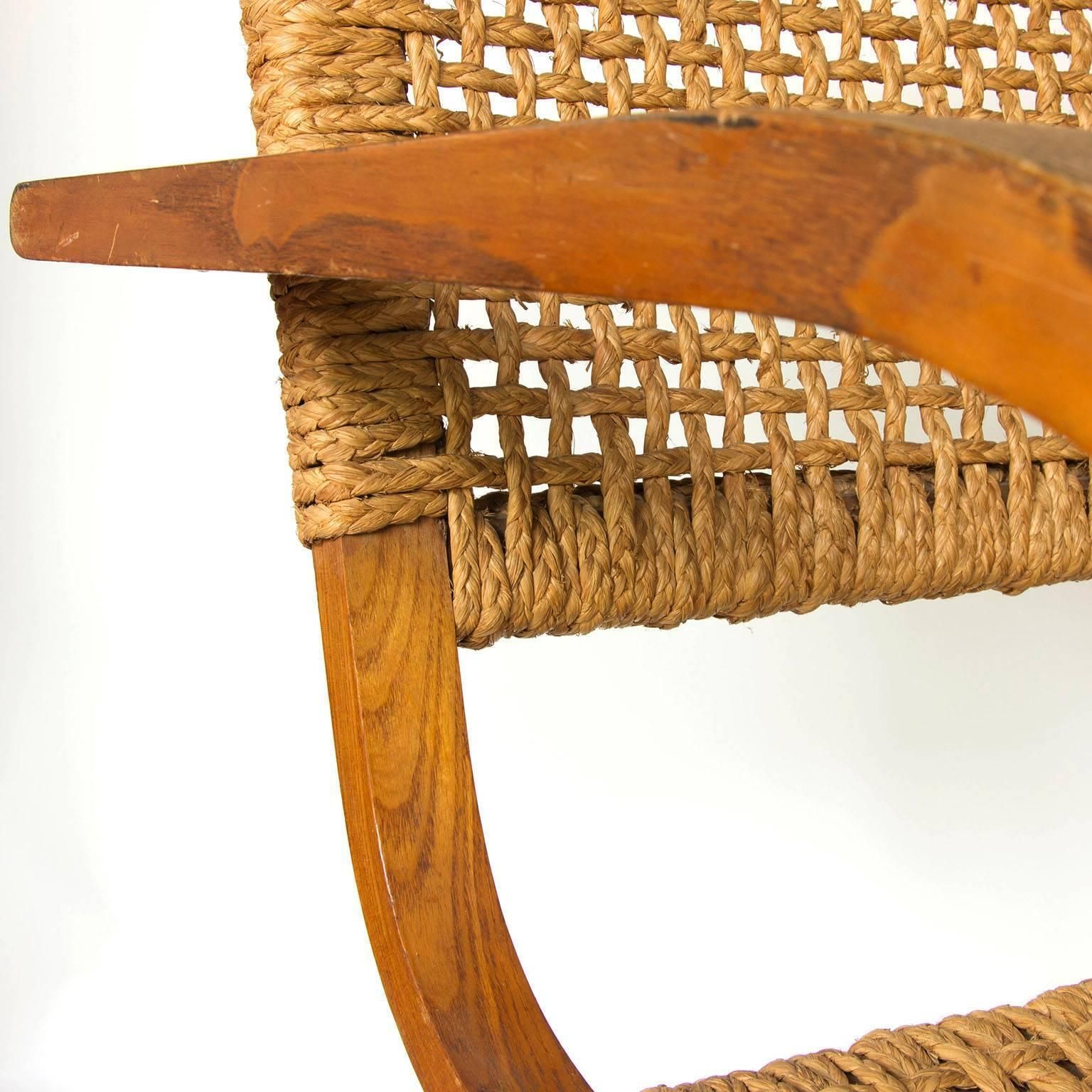 1935, Bas Van Pelt Rope Slung Rare High Back Comfortable Armchair photo 4503.0