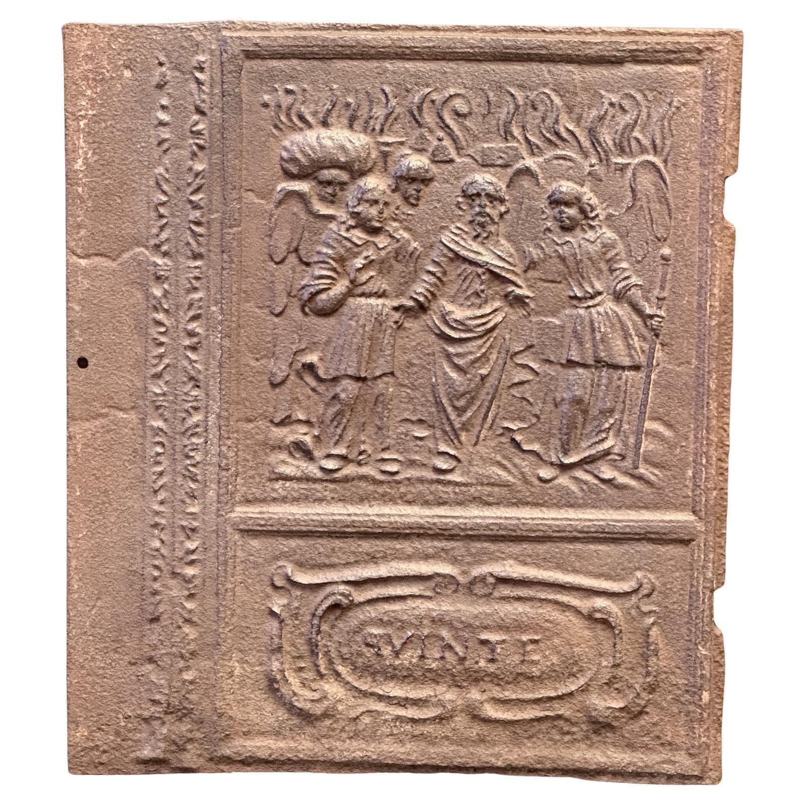 17th Century German 'Lot And Daughters' Stove Plate / Backsplash, Gothic Period
