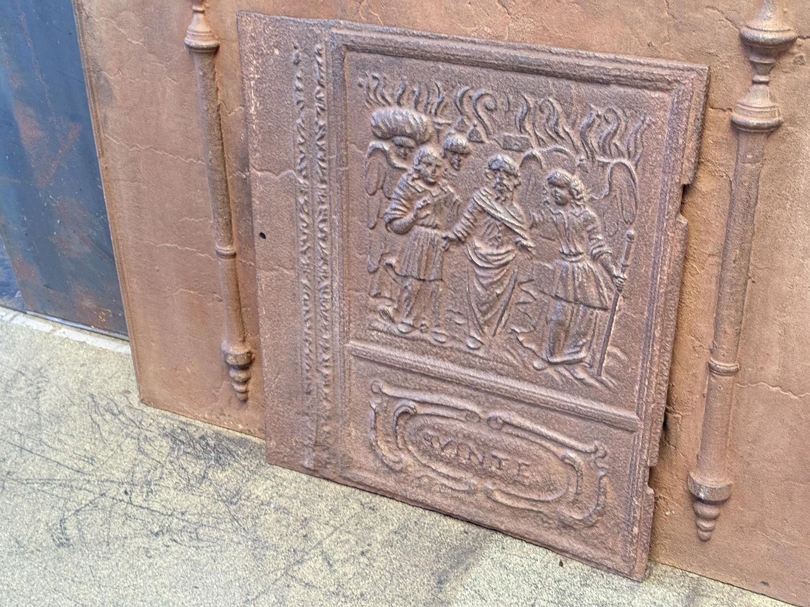 17th Century German 'Lot And Daughters' Stove Plate / Backsplash, Gothic Period photo Home Fixtures