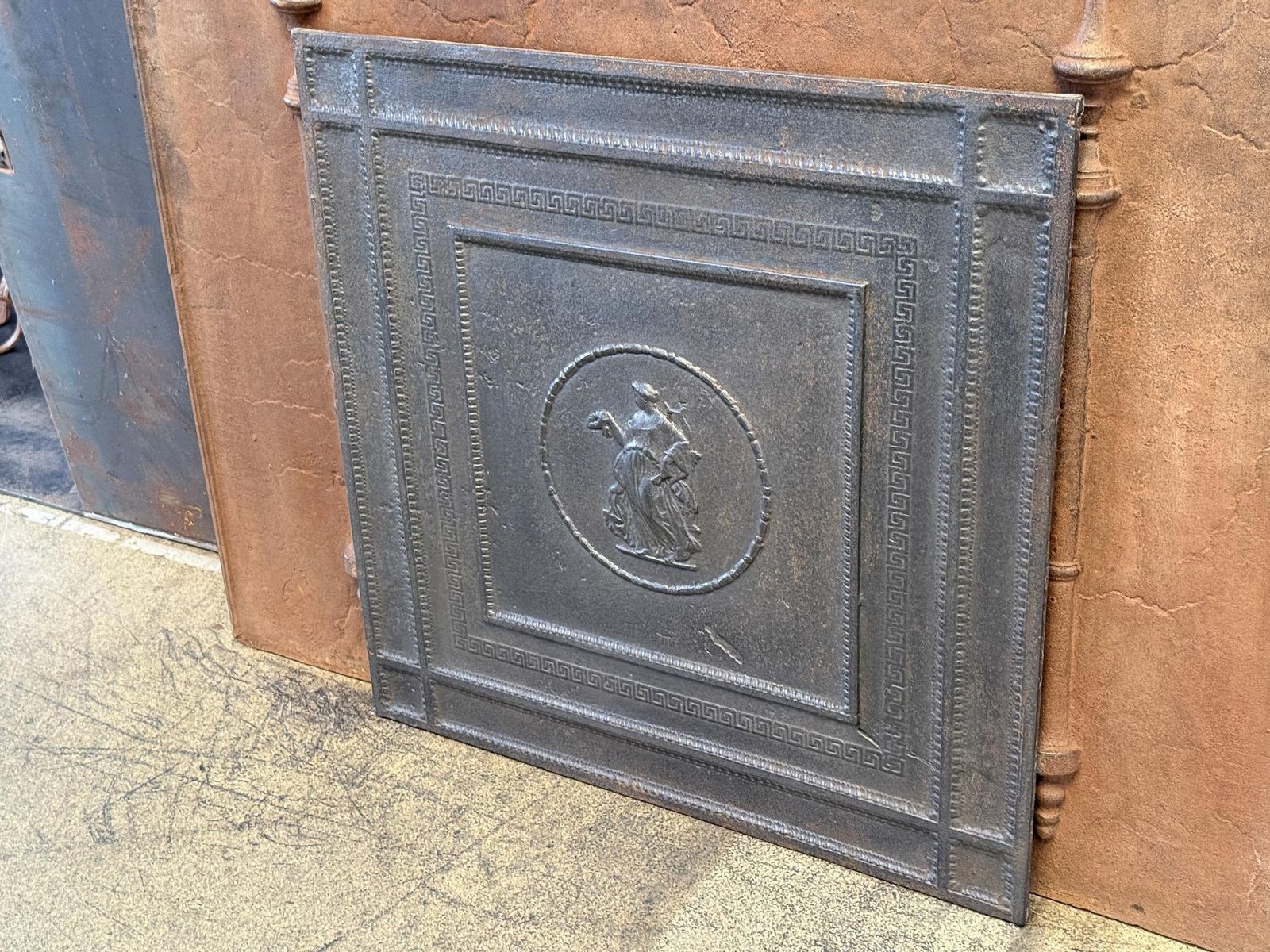 French Art Deco 'Lady' Fireback / Backsplash, Early 20th Century photo Home Fixtures
