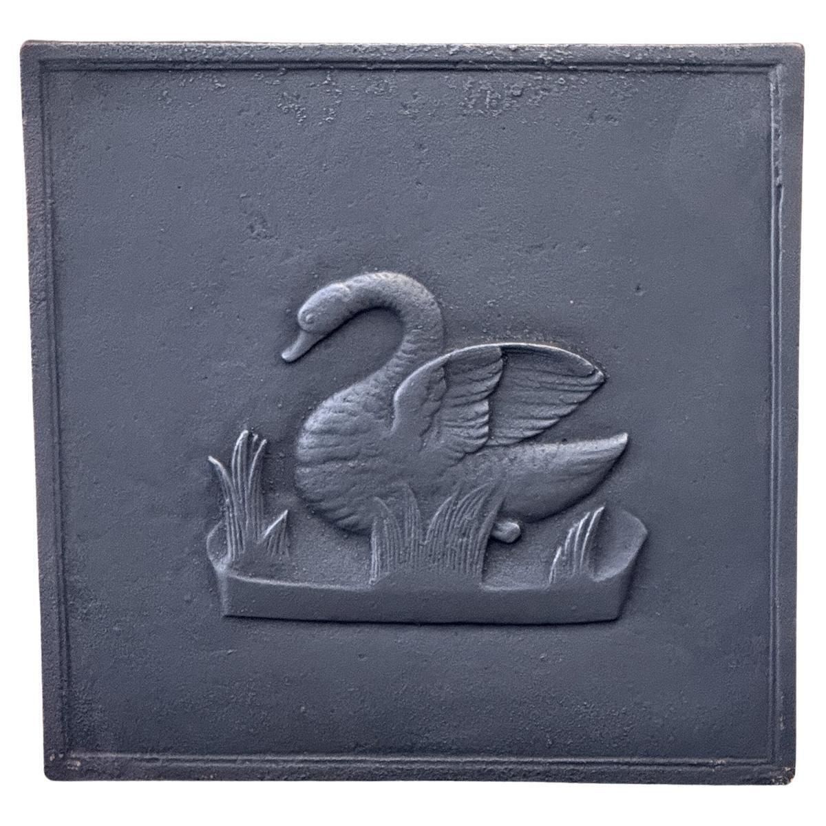 French 'Swan' Fireback / Backsplash, 19th Century Period