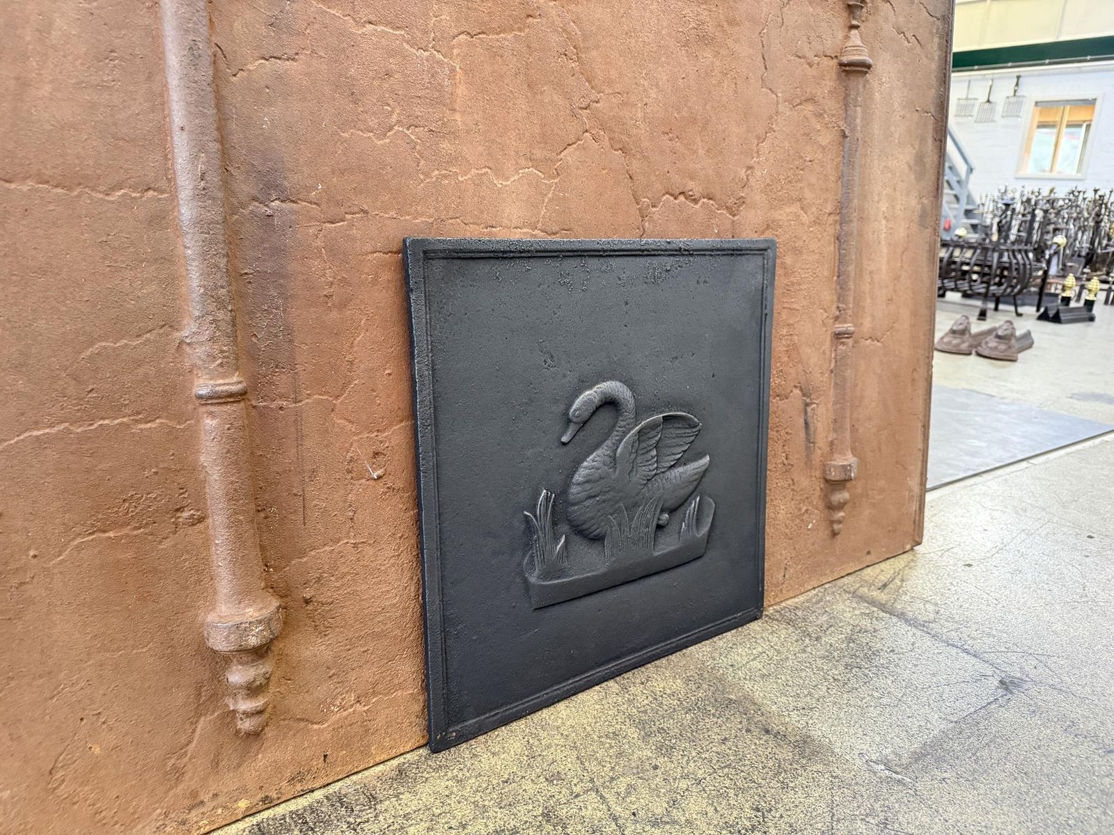 photo buy French 'Swan' Fireback / Backsplash, 19th Century Period