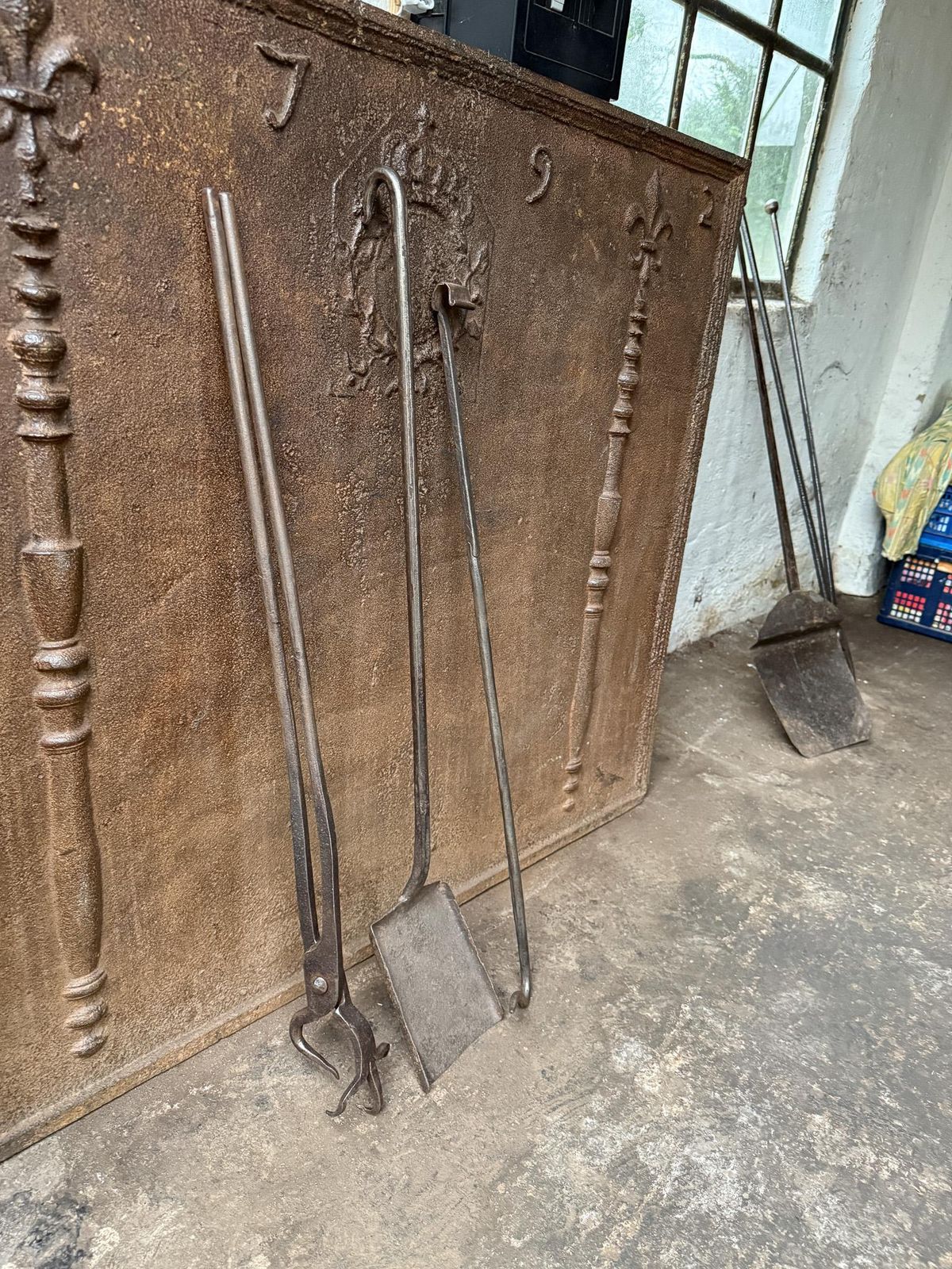 Large 18th Century French Fireplace Tools Or Fire Tools photo for sale