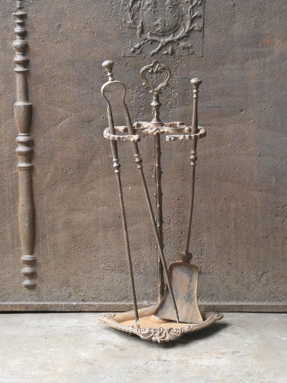 French Art Nouveau Fireplace Tools, Early 20th Century Period photo for sale