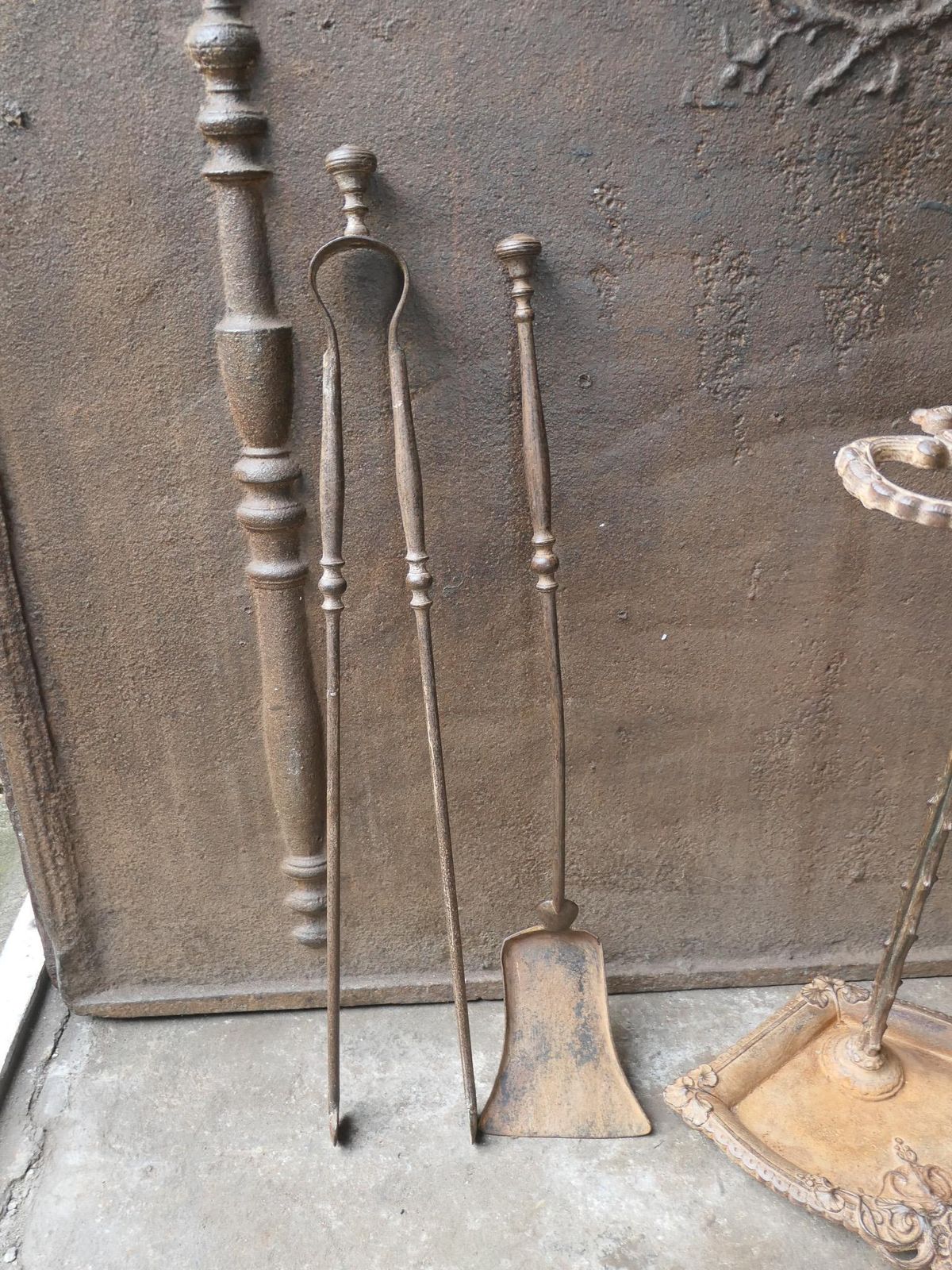 Home Fixtures French Art Nouveau Fireplace Tools, Early 20th Century Period photo