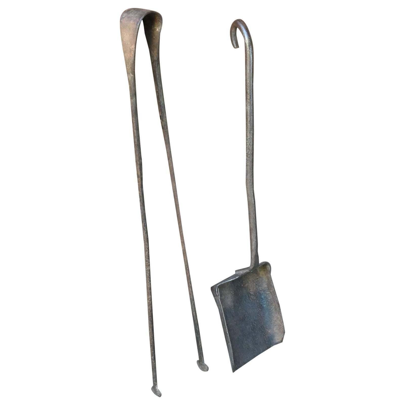 Rustic French Fireplace Tools, 18th 19th Century, Louis XV Period