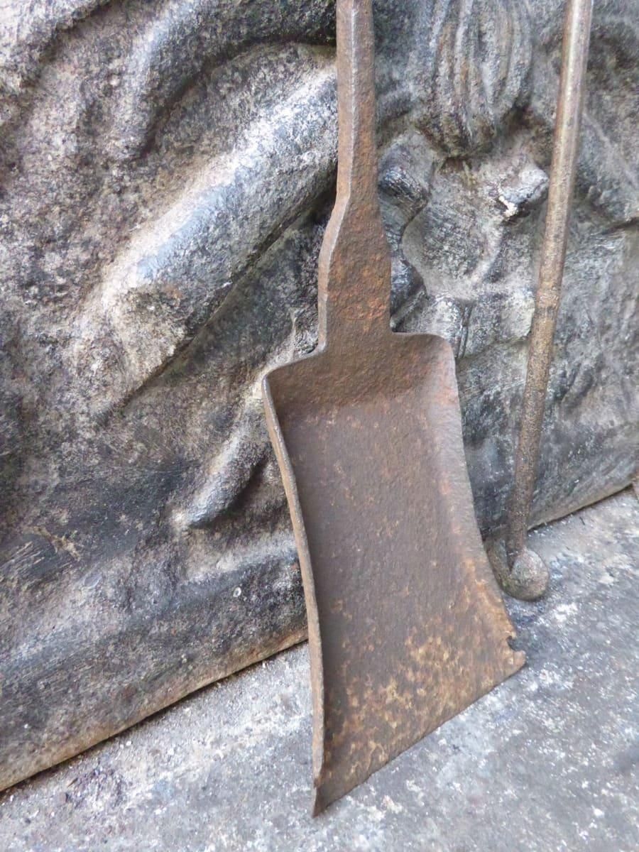 Rustic French Wrought Iron Fireplace Tools Or Fire Tools, Early 18th Century photo 253.0