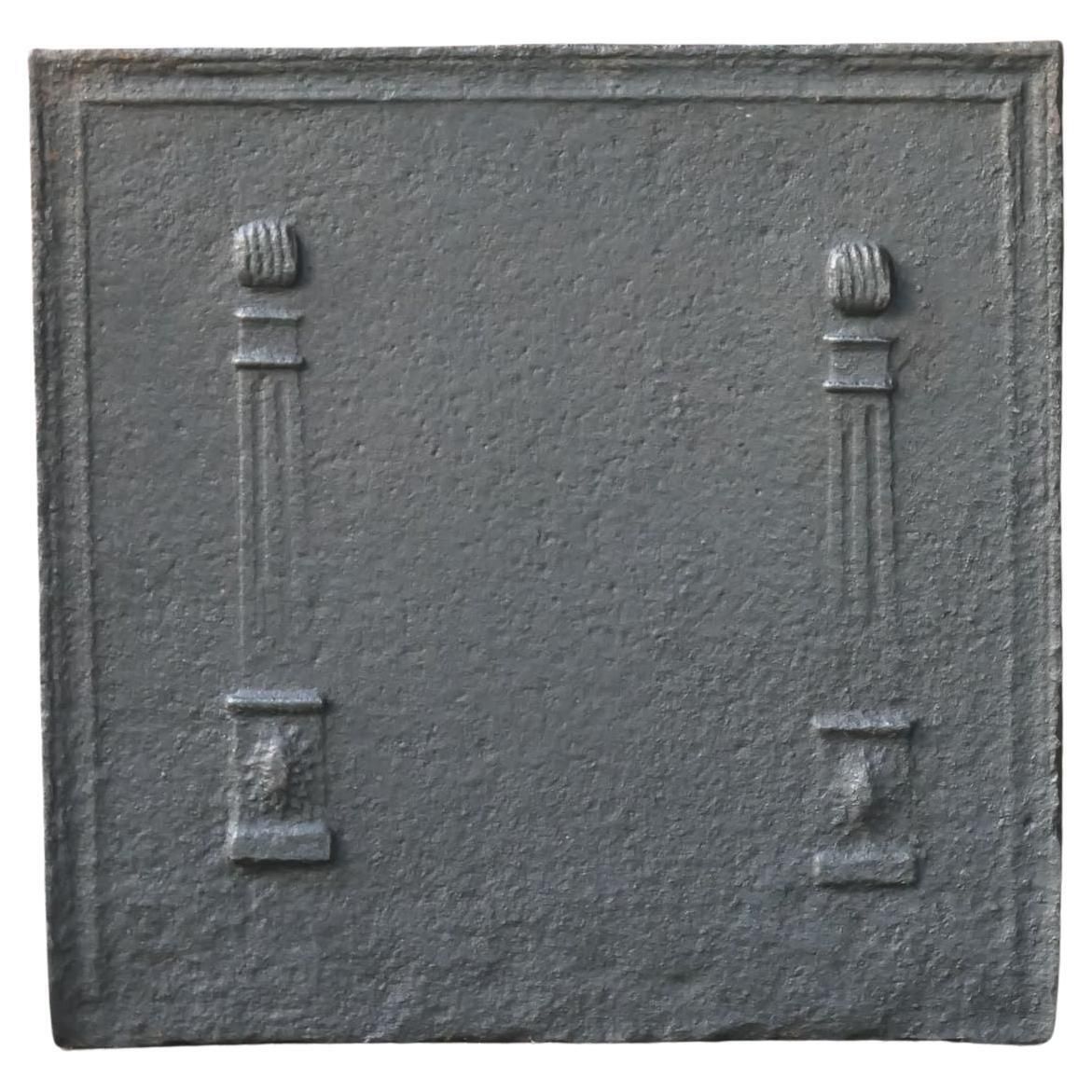 Small French 'Pillars Of Freedom' Fireback / Backsplash, Early 19th Century
