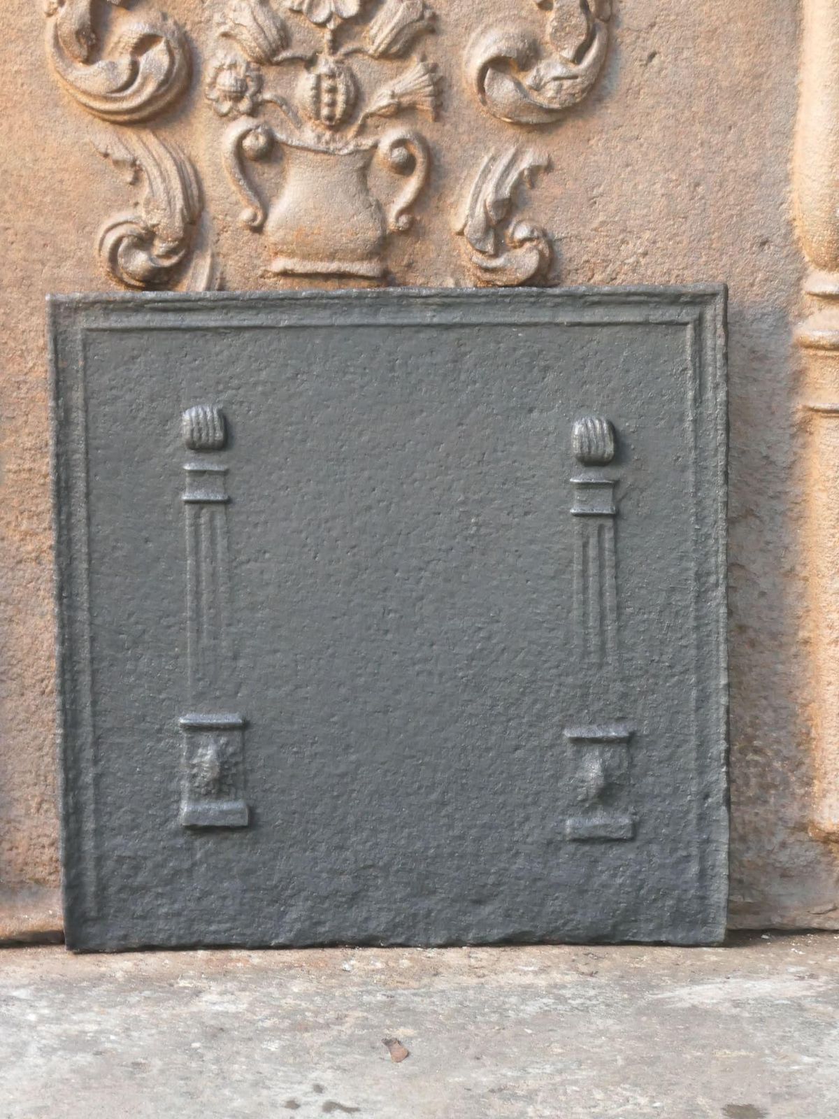 Small French 'Pillars Of Freedom' Fireback / Backsplash, Early 19th Century photo for sale