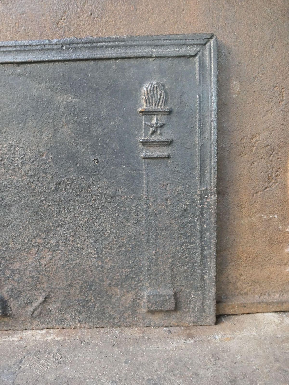photo furniture French Neoclassical 'Pillars Of Freedom' Fireback / Backsplash, Early 19th C