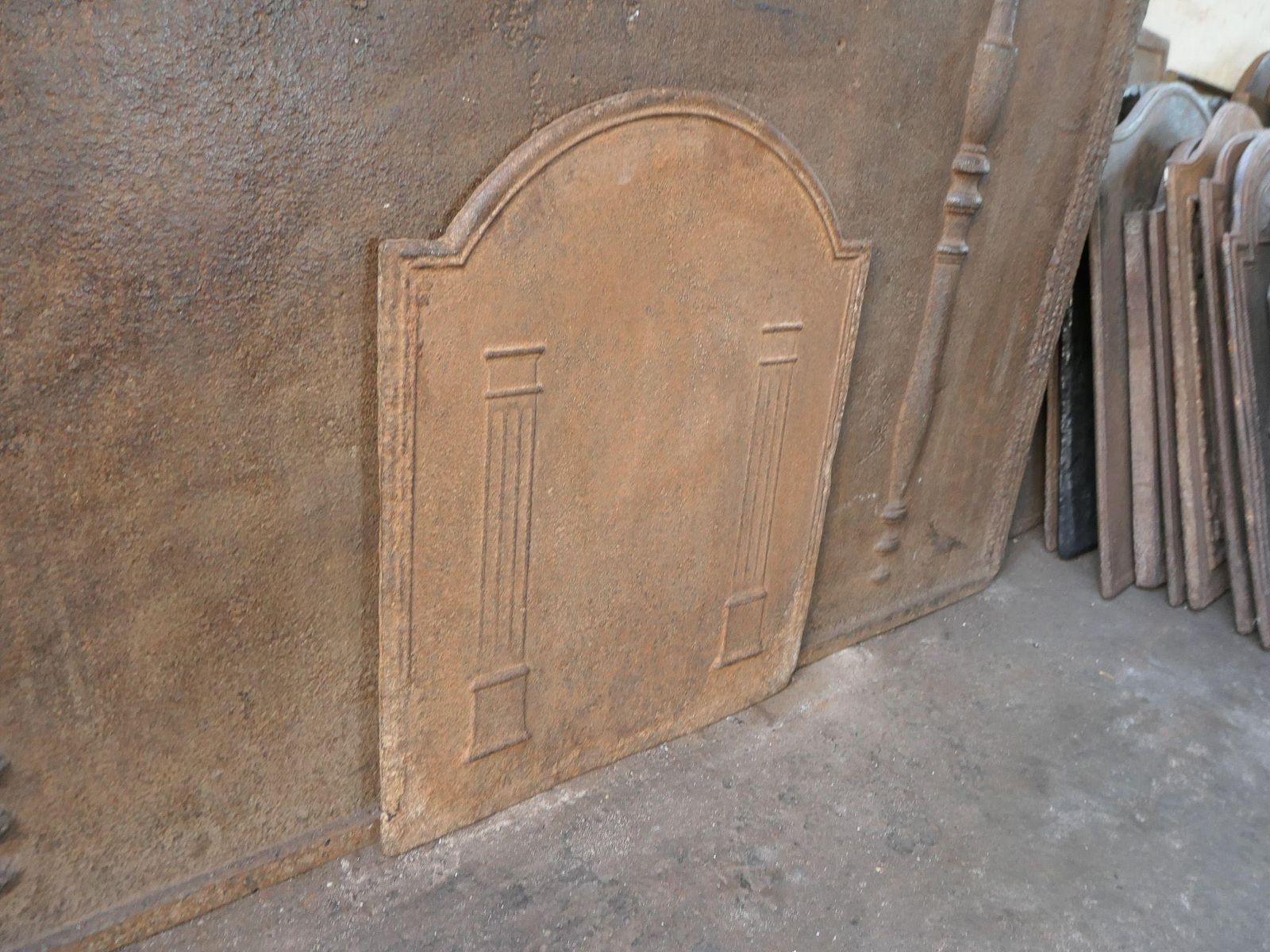 Home Fixtures French Neoclassical 'Pillars Of Freedom' Fireback / Backsplash, Early 19th Centu photo
