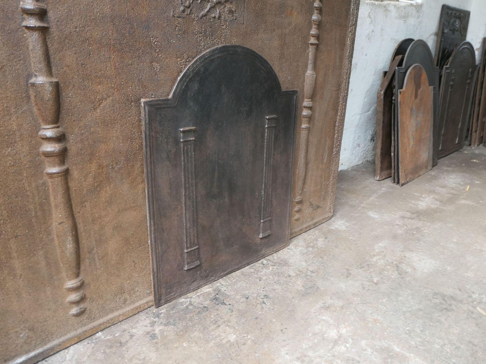 photo for sale French 'Pillars Of Freedom' Fireback / Backsplash, Early 19th Century