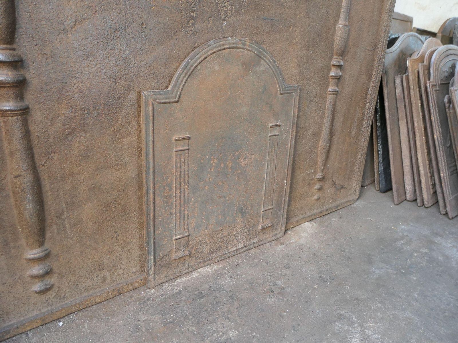 photo for sale French Neoclassical 'Pillars Of Freedom' Fireback / Backsplash, Early 19th Centu