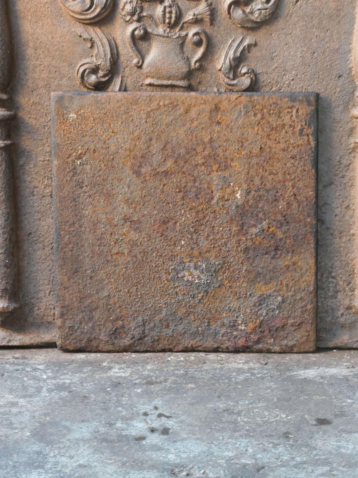 photo for sale French 'Pillars Of Freedom' Fireback / Backsplash, Early 19th Century