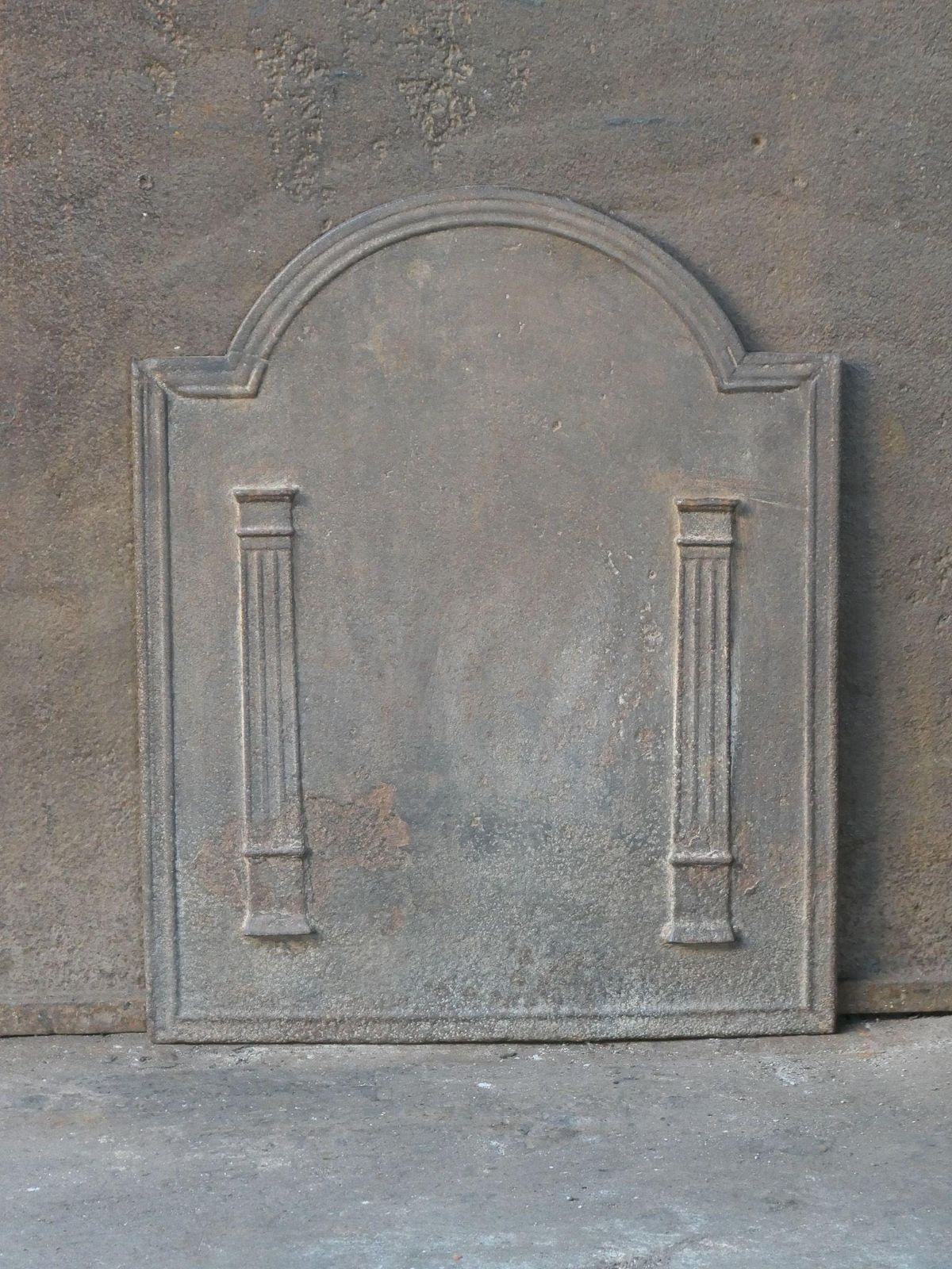 French Neoclassical Period 'Pillars Of Freedom' Fireback / Backsplash photo for sale