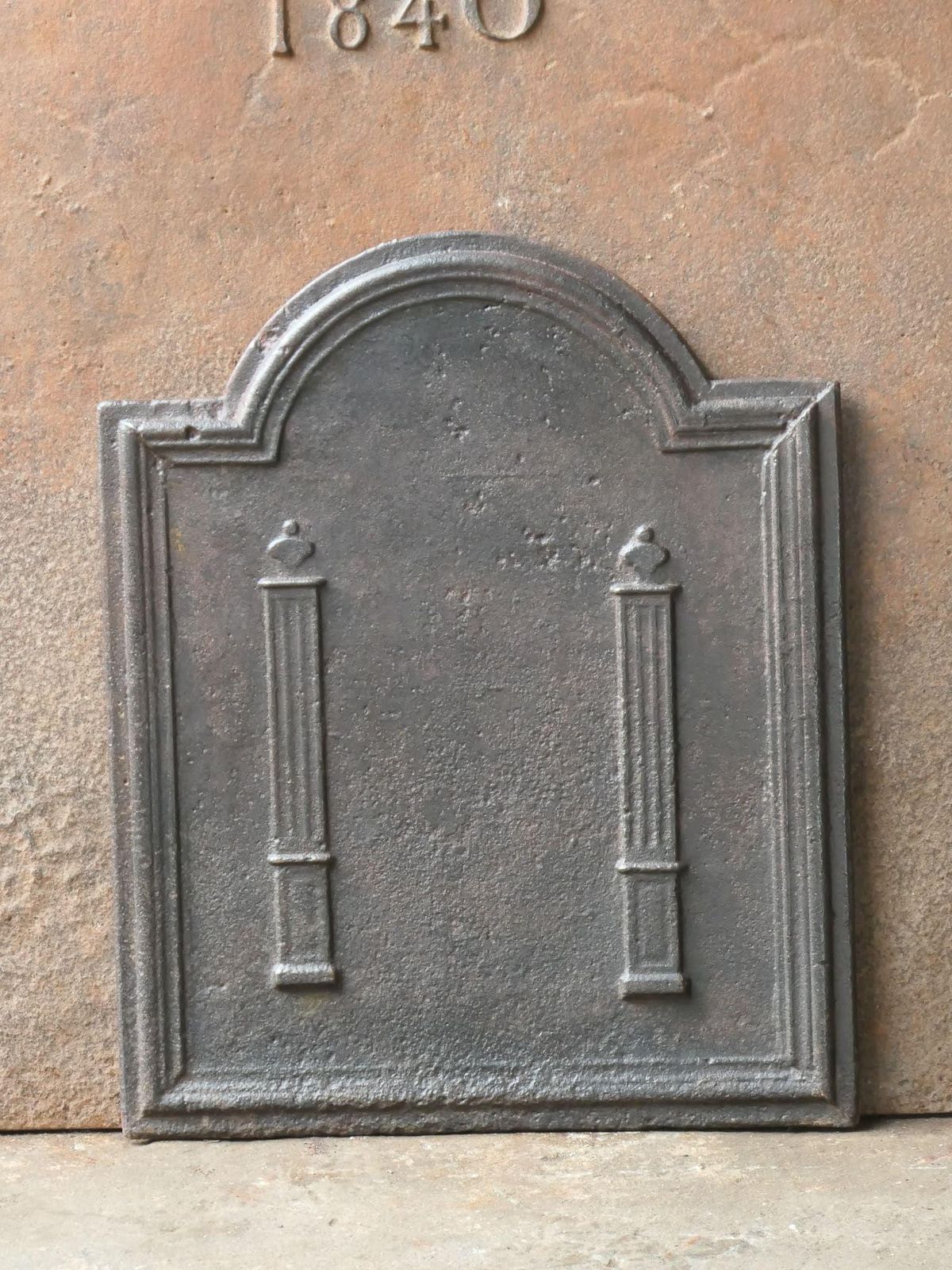 French Neoclassical Period 'Pillars Of Freedom' Fireback / Backsplash photo for sale
