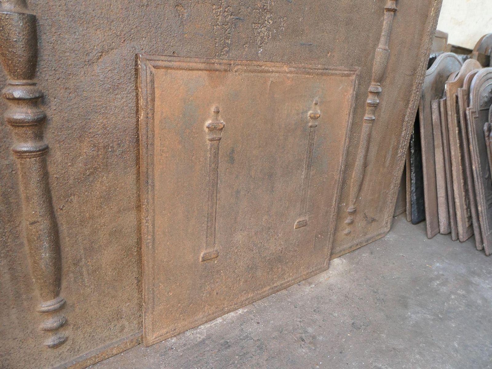 Home Fixtures French 'Pillars Of Freedom' Fireback / Backsplash, Early 19th Century photo