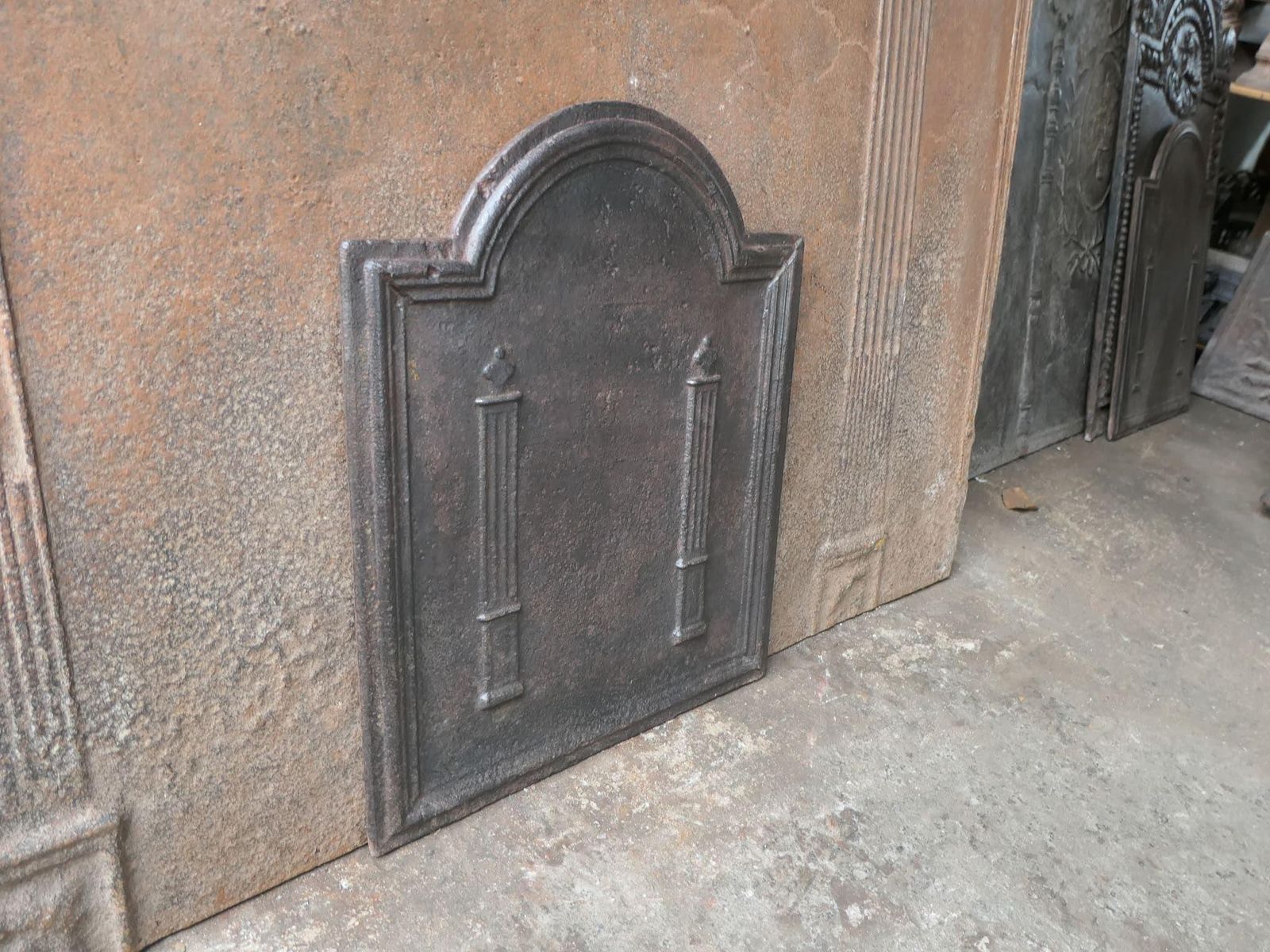 photo for sale French Neoclassical Period 'Pillars Of Freedom' Fireback / Backsplash