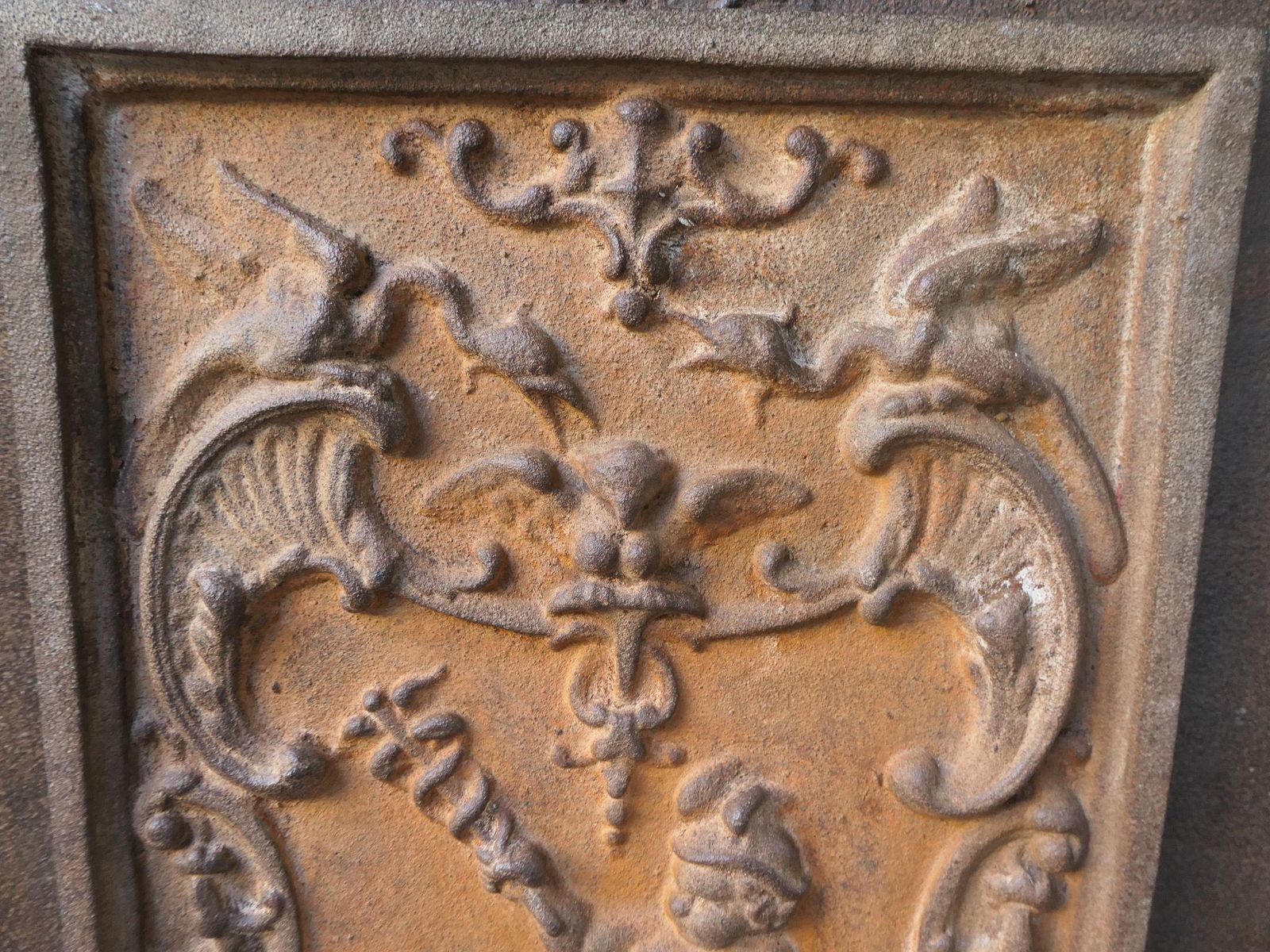 French 'Cupids' Fireback / Backsplash, Louis XV Style photo 339.0