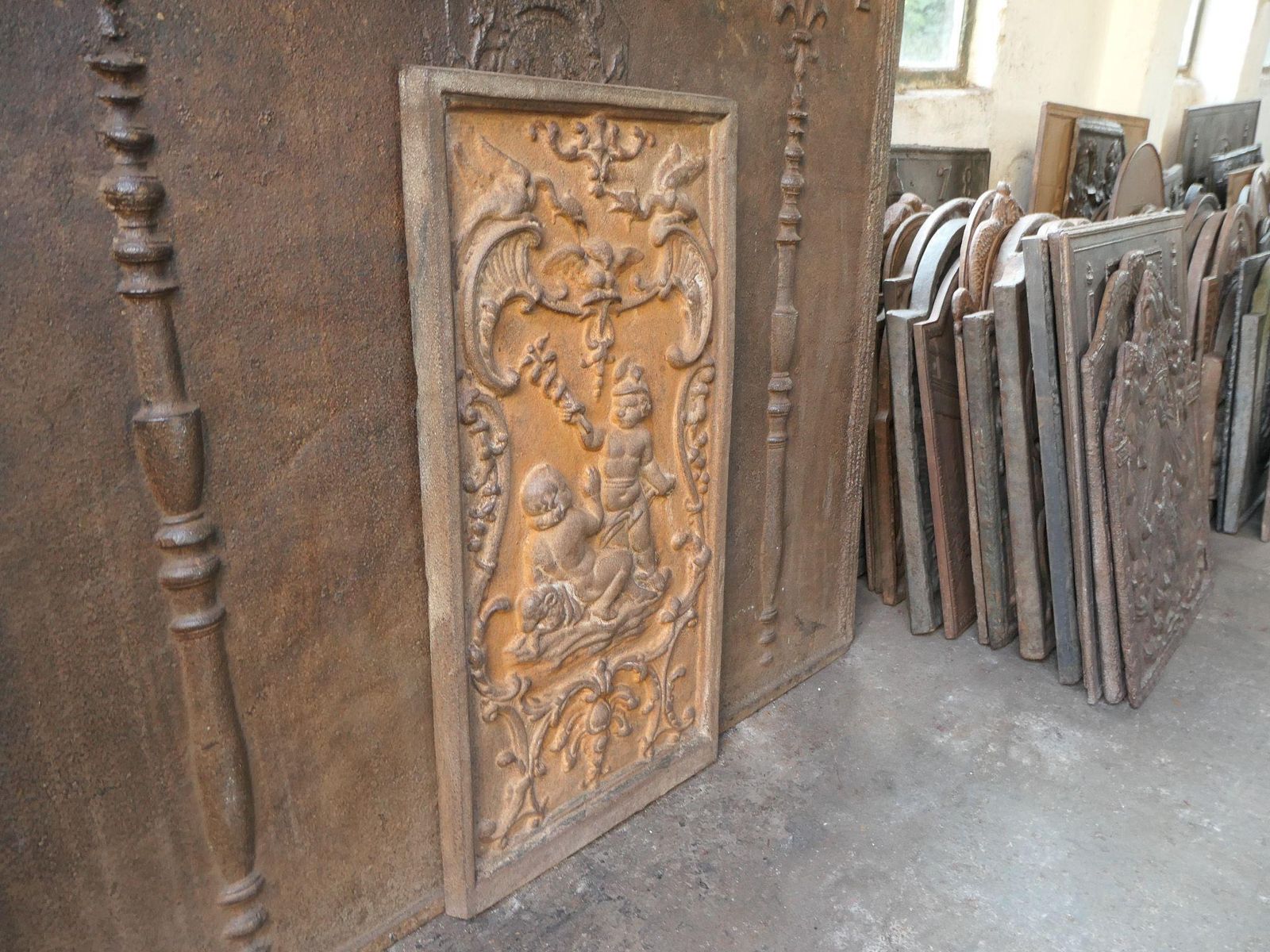 photo for sale French 'Cupids' Fireback / Backsplash, Louis XV Style