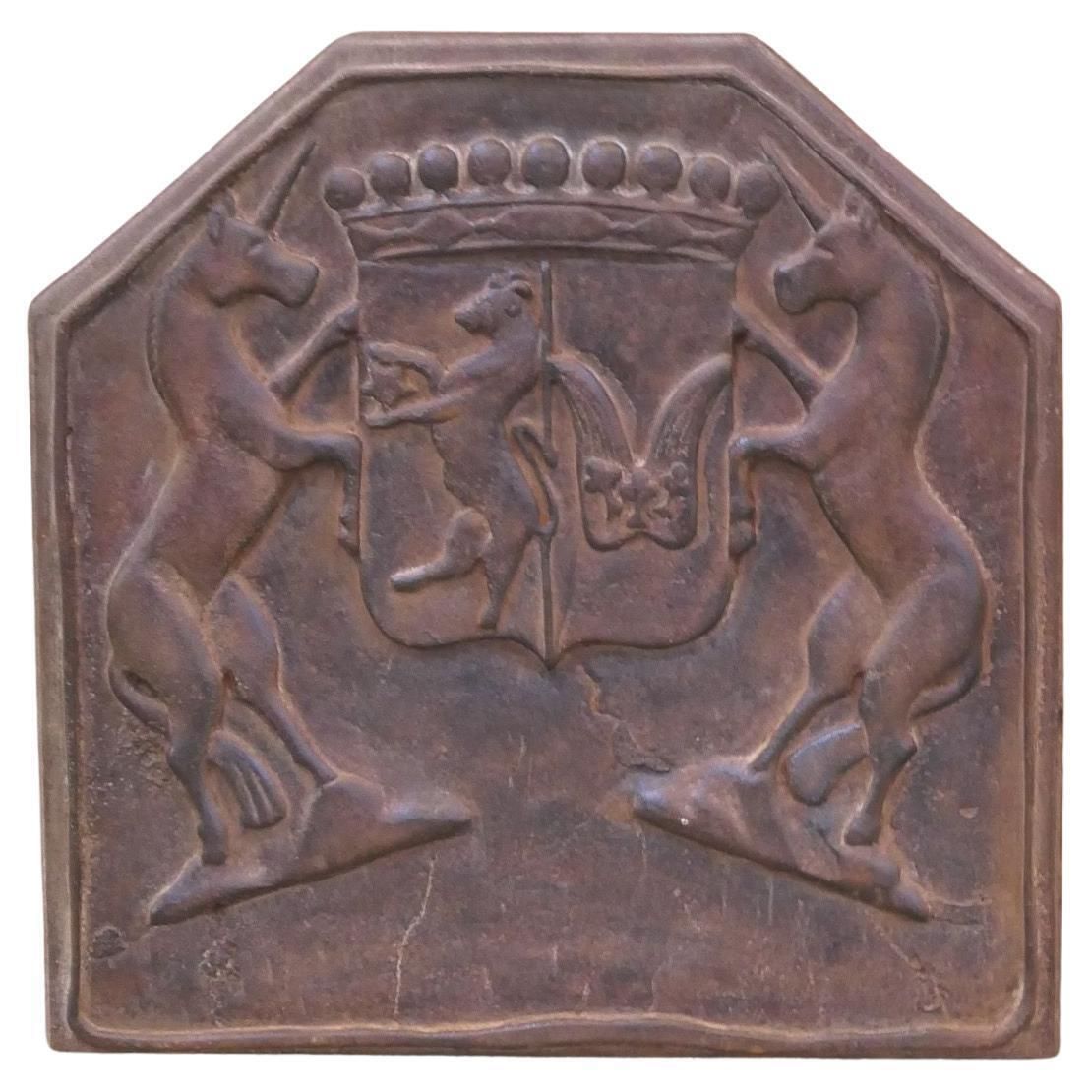 French Louis XIV 'Coat Of Arms' Fireback / Backsplash, 20th Century