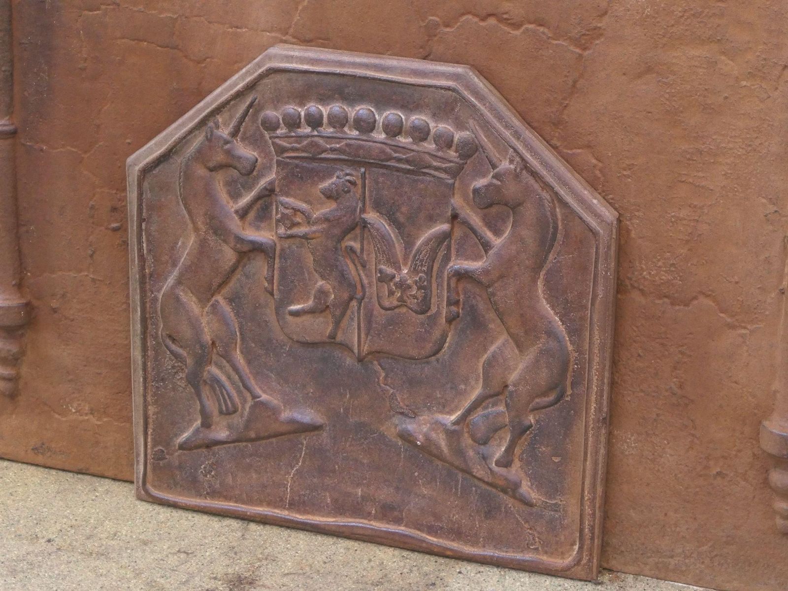 French Louis XIV 'Coat Of Arms' Fireback / Backsplash, 20th Century photo for sale