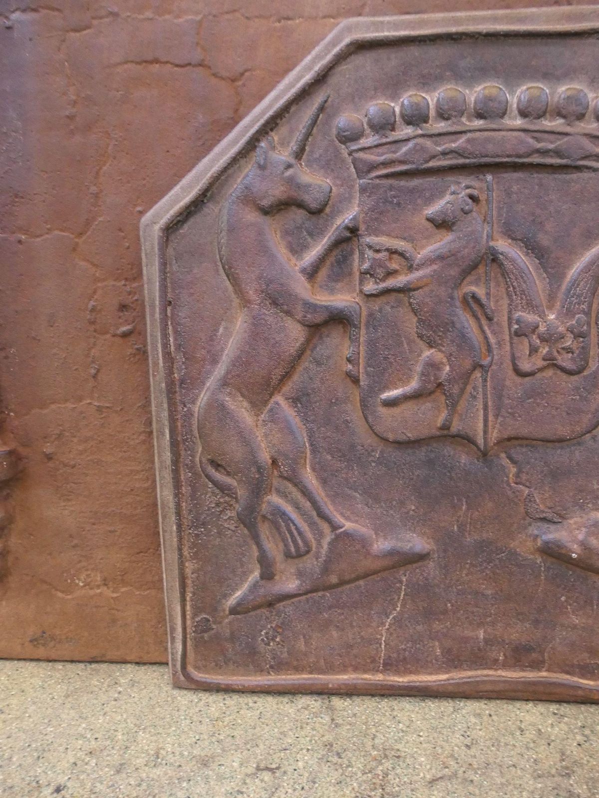photo for sale French Louis XIV 'Coat Of Arms' Fireback / Backsplash, 20th Century