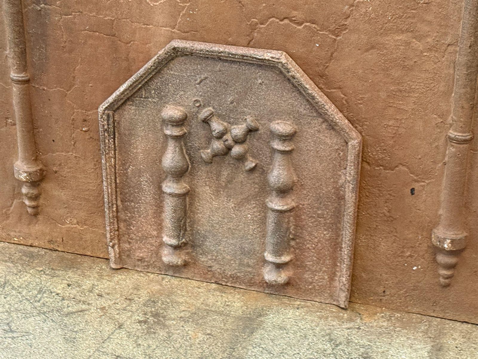 Louis XIV Period 'Pillars With Saint Andrew's Cross' Fireback / Backsplash photo for sale
