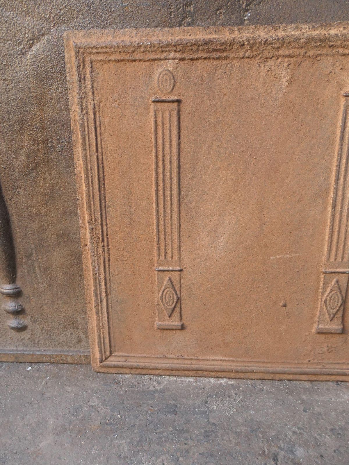 French 'Pillars Of Freedom' Fireback / Backsplash, Early 19th C. photo vintage