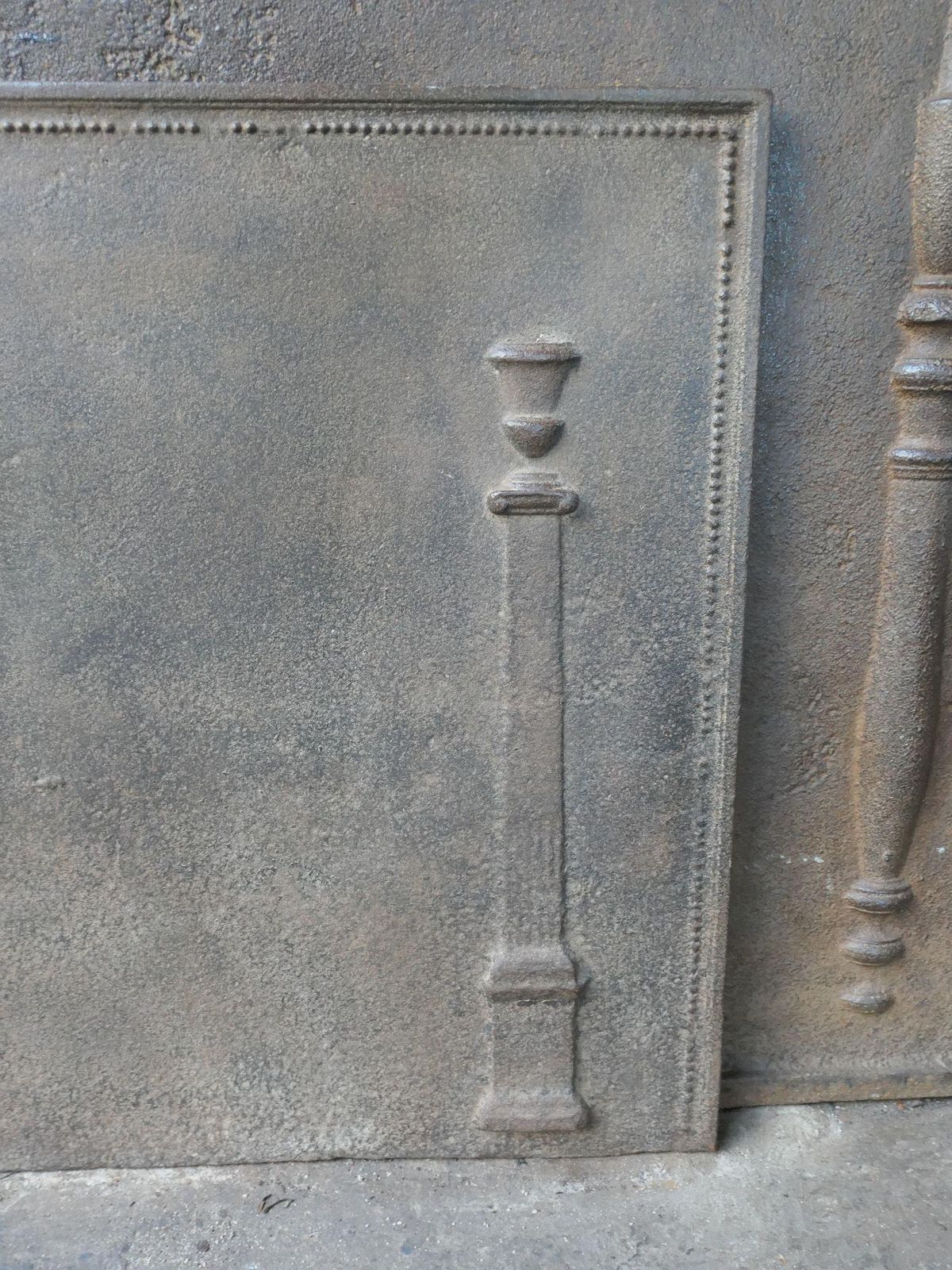 French 'Pillars Of Freedom' Fireback / Backsplash, 18th   19th C photo buy