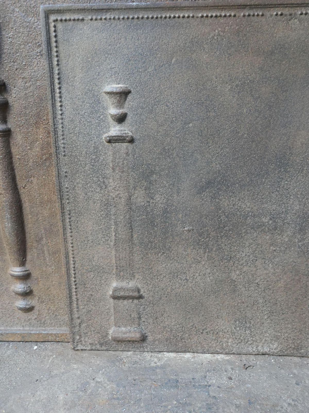 French 'Pillars Of Freedom' Fireback / Backsplash, 18th   19th C photo vintage