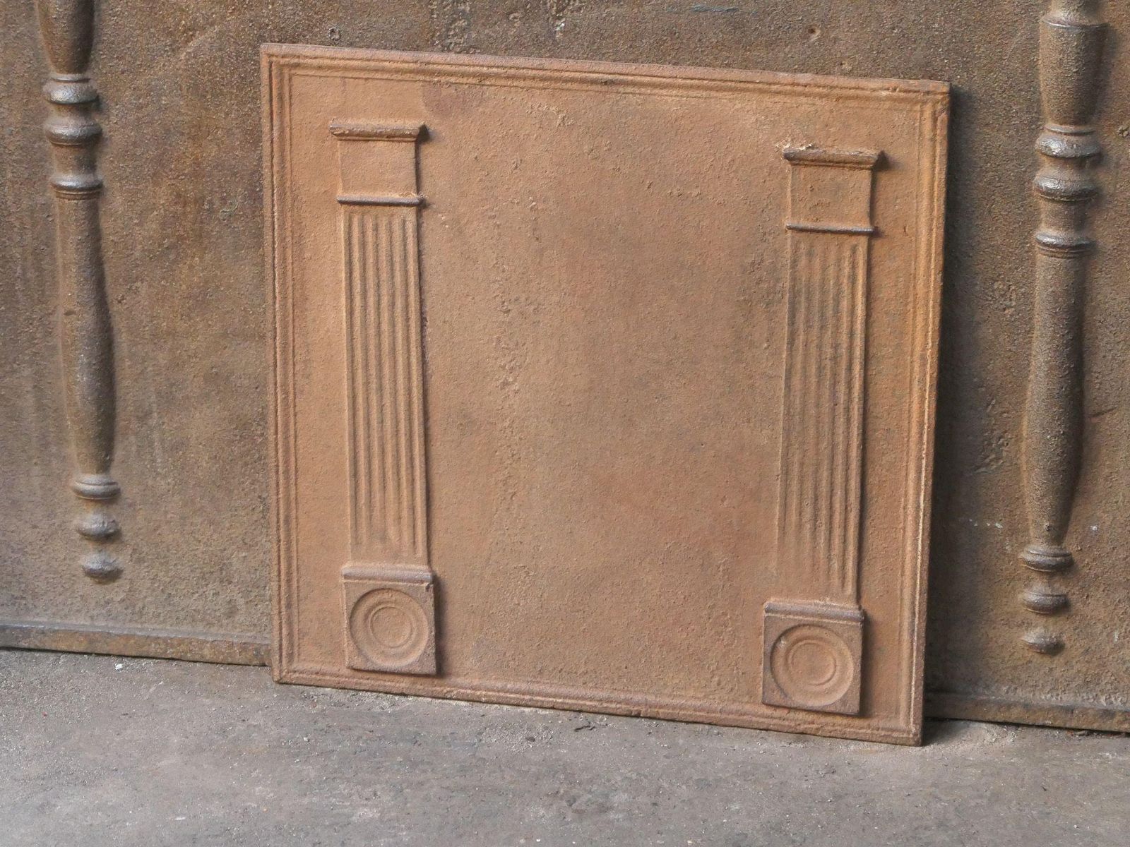 French 'Pillars Of Freedom' Fireback / Backsplash, Early 19th Century photo Home Fixtures