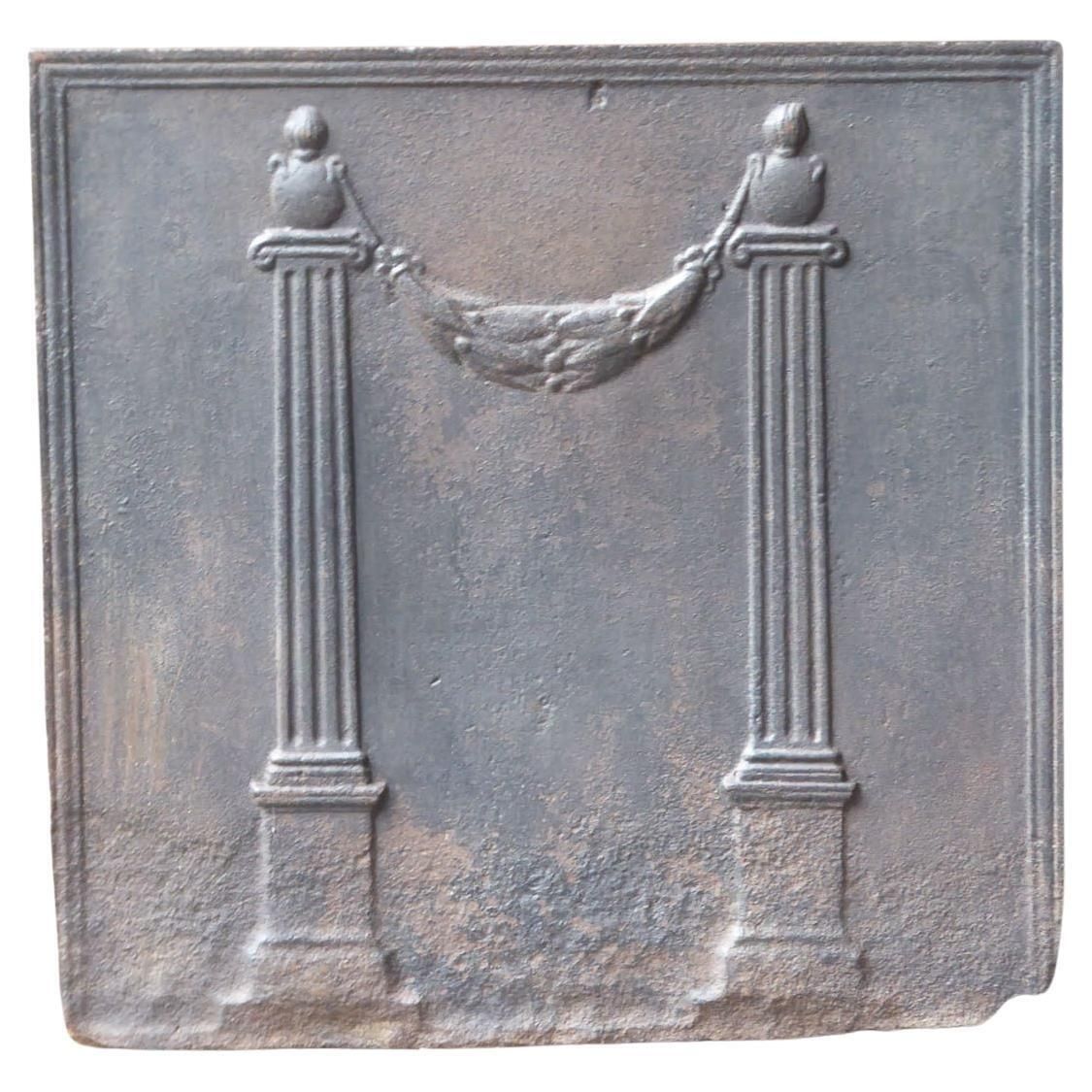 French 'Pillars Of Freedom' Fireback / Backsplash, 19th Century