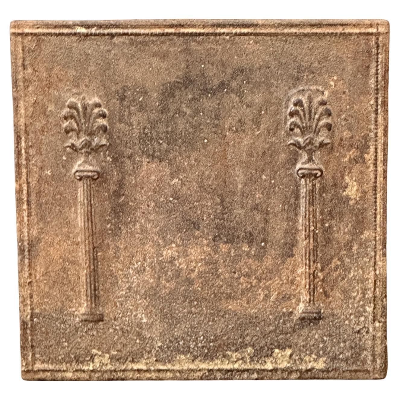 French Neoclassical Period 'Pillars Of Freedom' Fireback / Backsplash