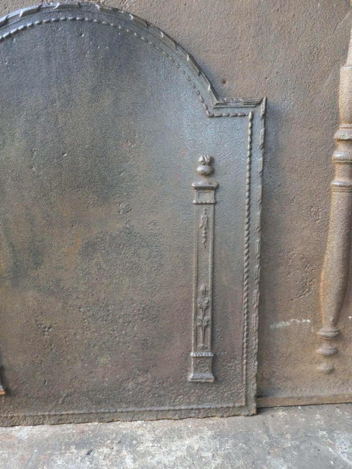 French 'Pillars Of Freedom' Fireback / Backsplash, Early 19th Century photo vintage