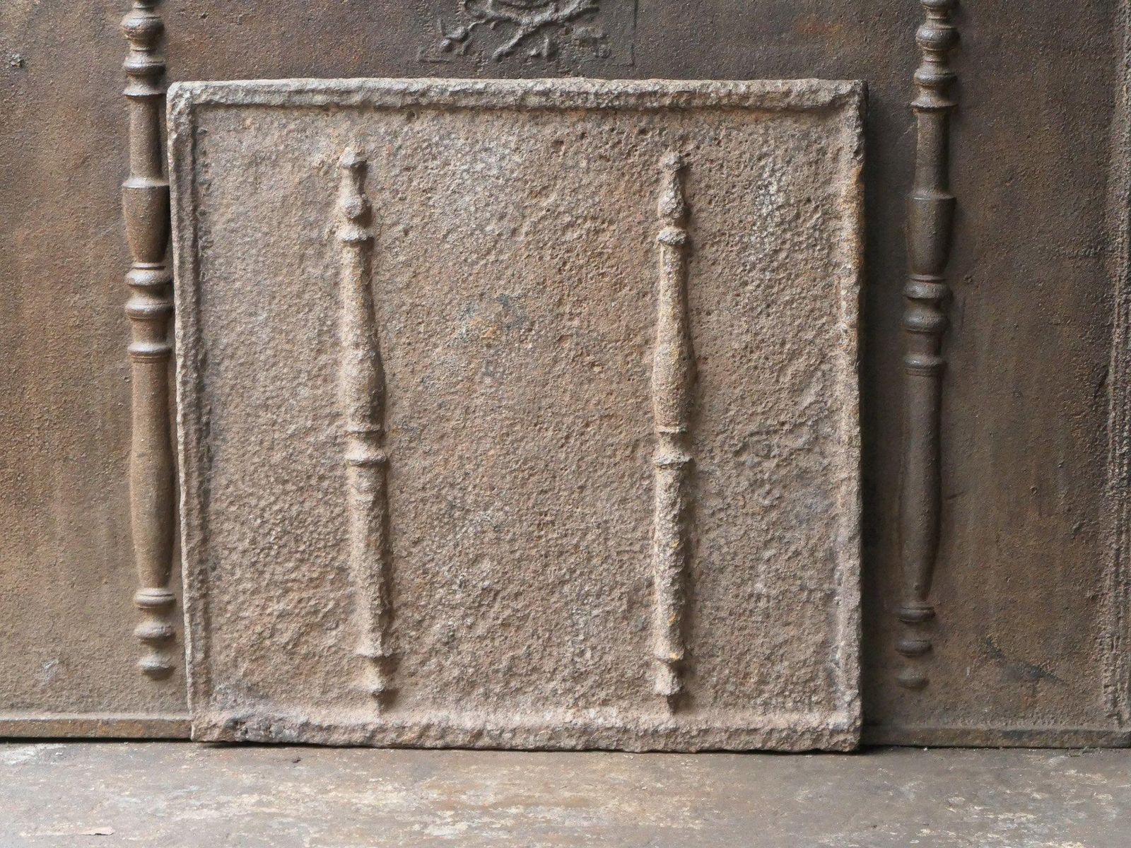 French 'Pillars Of Hercules' Fireback / Backsplash, Early 18th Century photo for sale