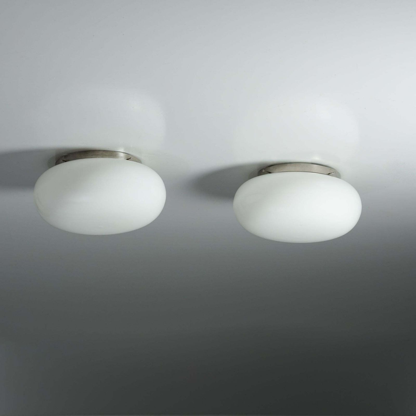 Rare Pair Of Large Flush Mounts, Paavo Tynell, Taito Oy, 1930/1940s photo Lighting