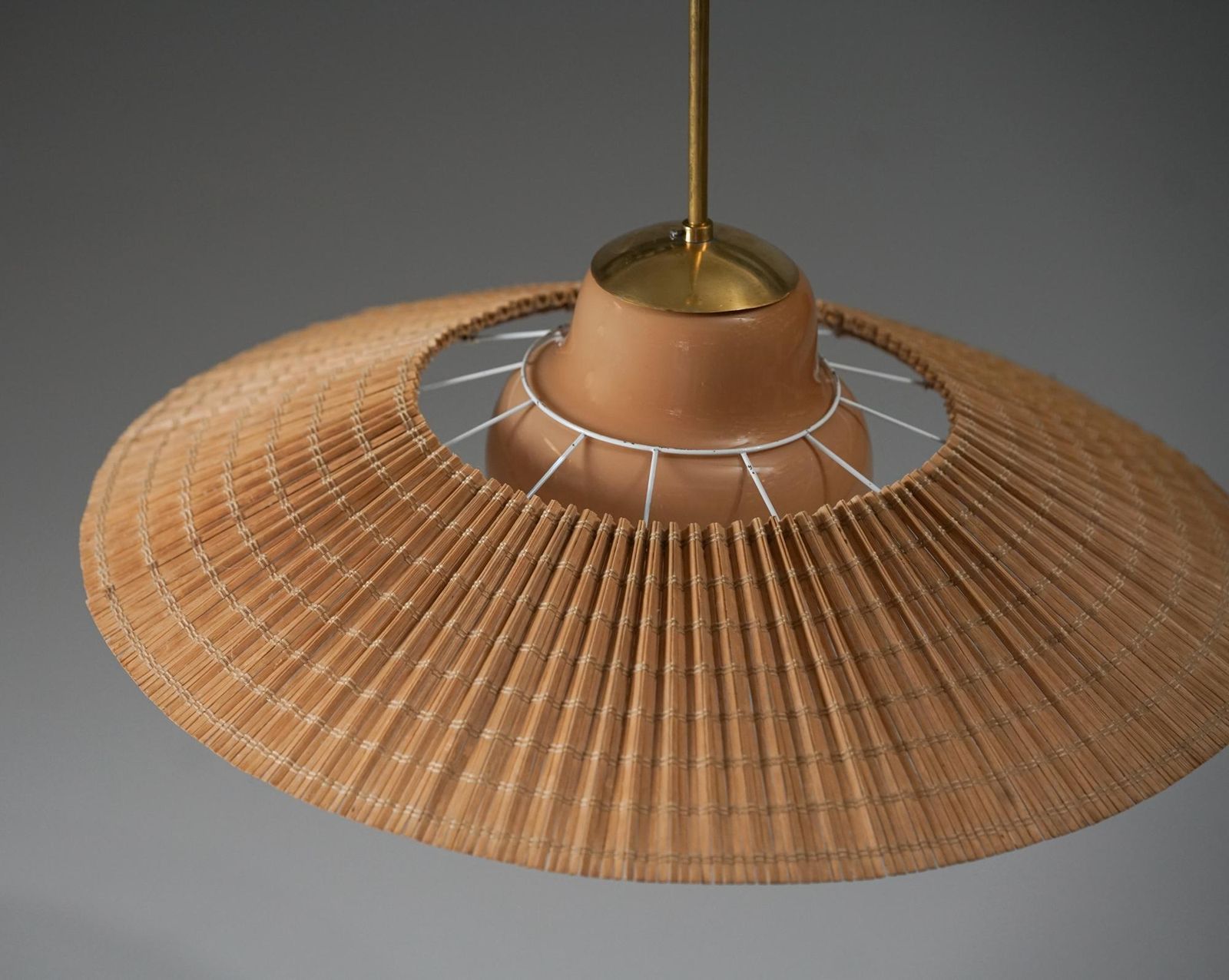 Lisa Johansson Pape & Gunilla Jung Glass And Wooden Slat Pendant, 1940/1950s photo furniture