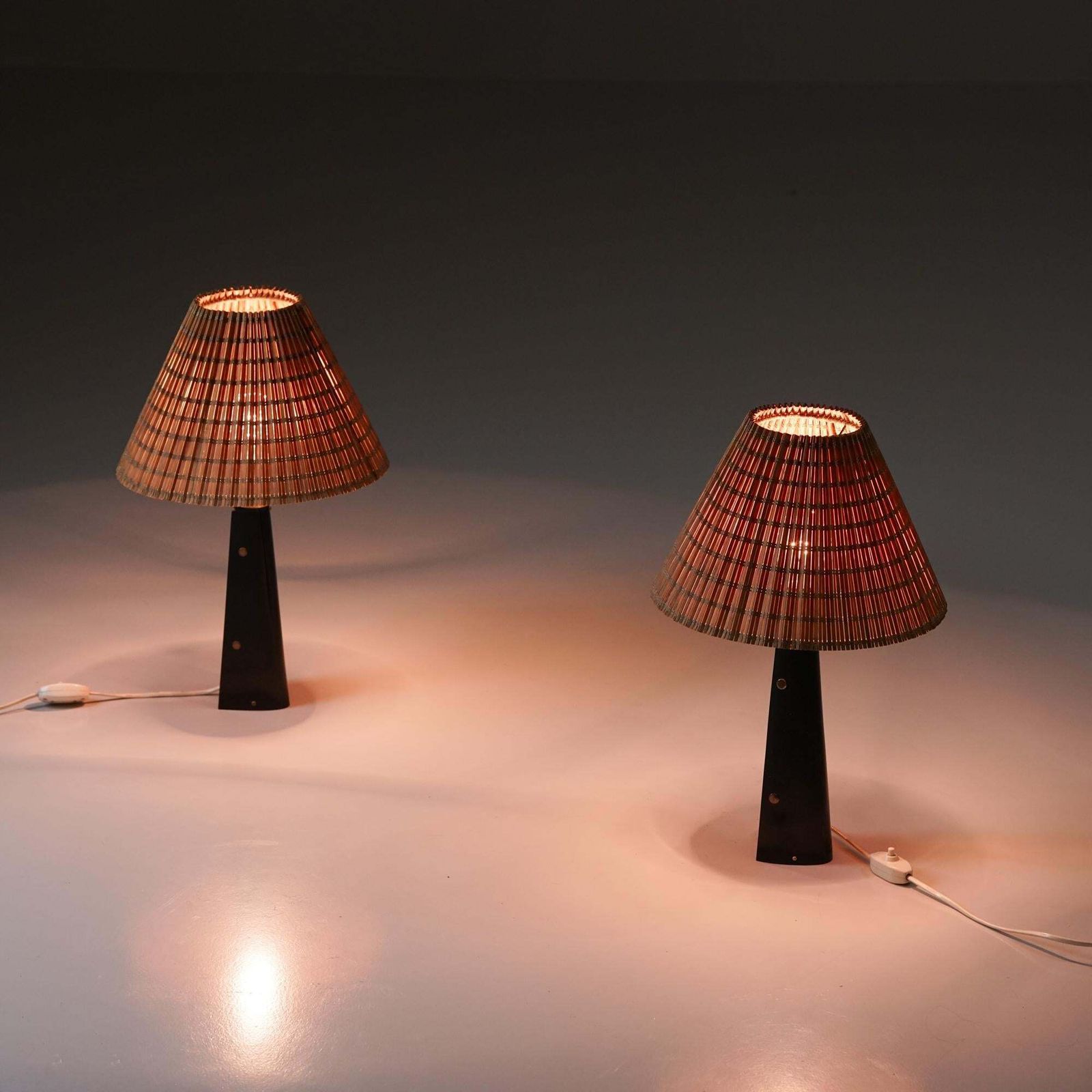 Rare Pair Of Table Lamps, Lisa Johansson Pape, Sanka Oy, Oy Stockmann Ab, 1960s photo vinterior